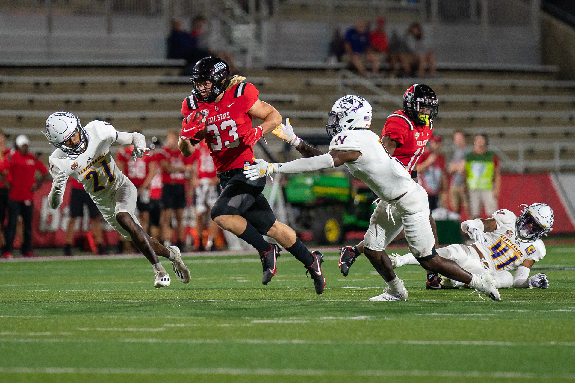 BSU's Carson Steele evades WIU's secondary as he races to the end zone