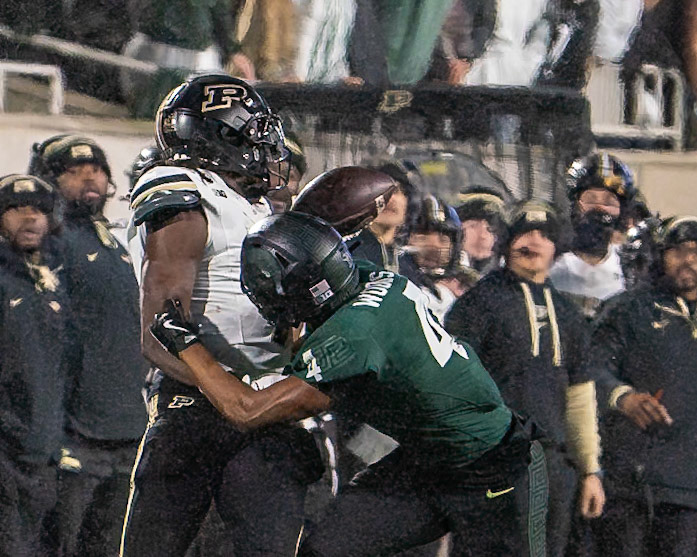 EAST LANSING, MI - NOVEMBER 22, 2024: Purdue University Boilermakers at Michigan State University Spartans Football game at Spartan Stadium(Photo by Steve Bowen / Bowen Arrow Photography / Northern Indiana Sports Report)