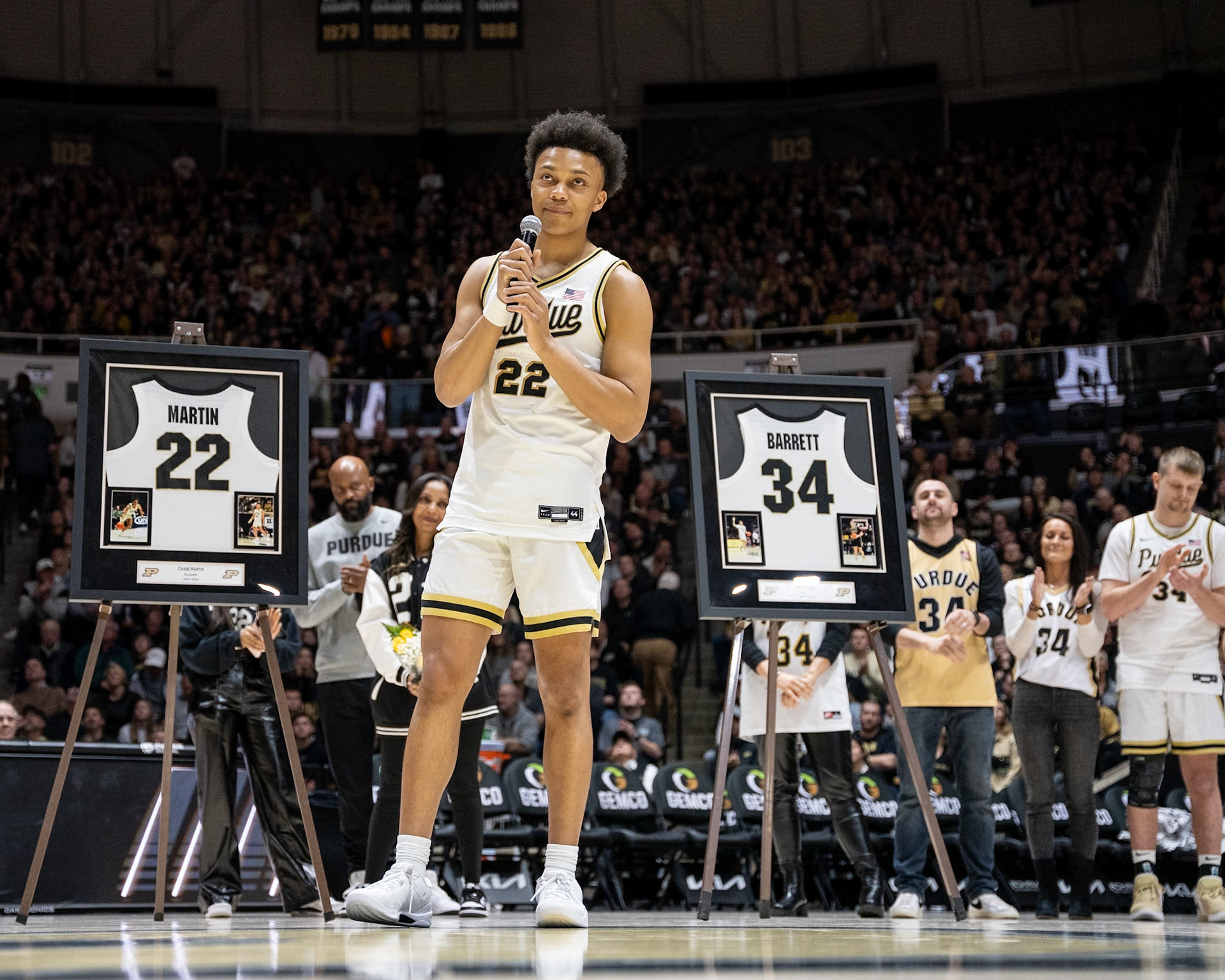 WEST LAFAYETTE, IN - MARCH 10, 2024: Purdue Senior Guard Chase Martin (22) in Purdue University Boilermaker Basketball vs University of Wisconsin Badgers at Mackey Arena(Photo by Steve Bowen / Bowen Arrow Photography / Northern Indiana Sports Report)