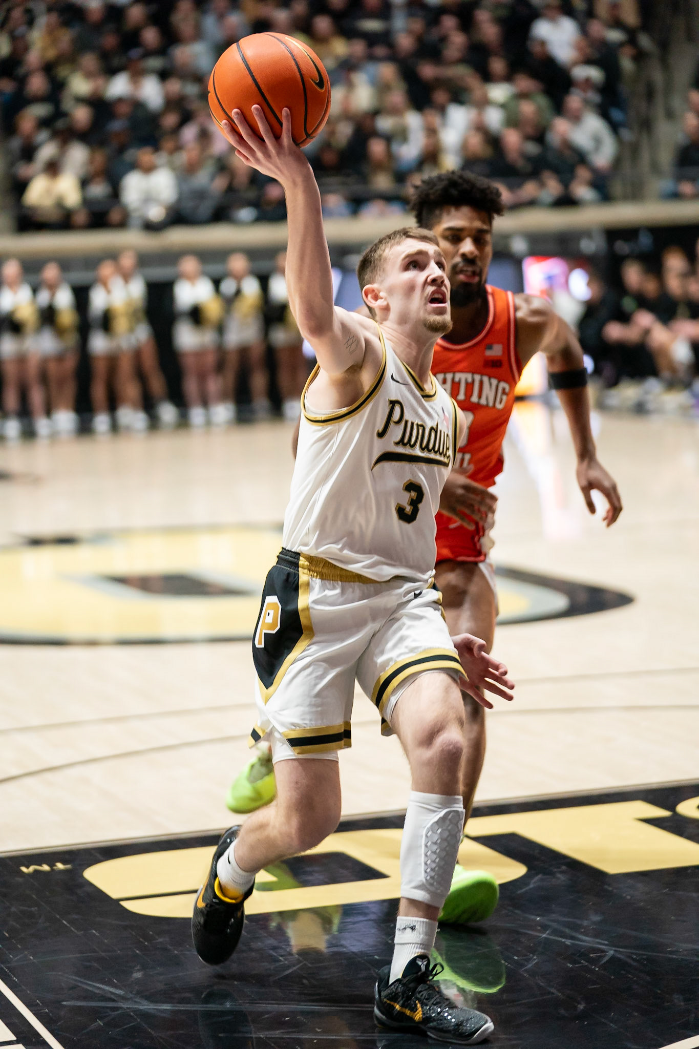 WEST LAFAYETTE, IN - JANUARY 5, 2024: Purdue Sophomore Guard Braden Smith (3) driving for a layup in Purdue Boilermaker's Basketball vs the Illinois Fighting Illini at Mackey Arena(Photo by Steve Bowen / Bowen Arrow Photography / Northern Indiana Sports Report)