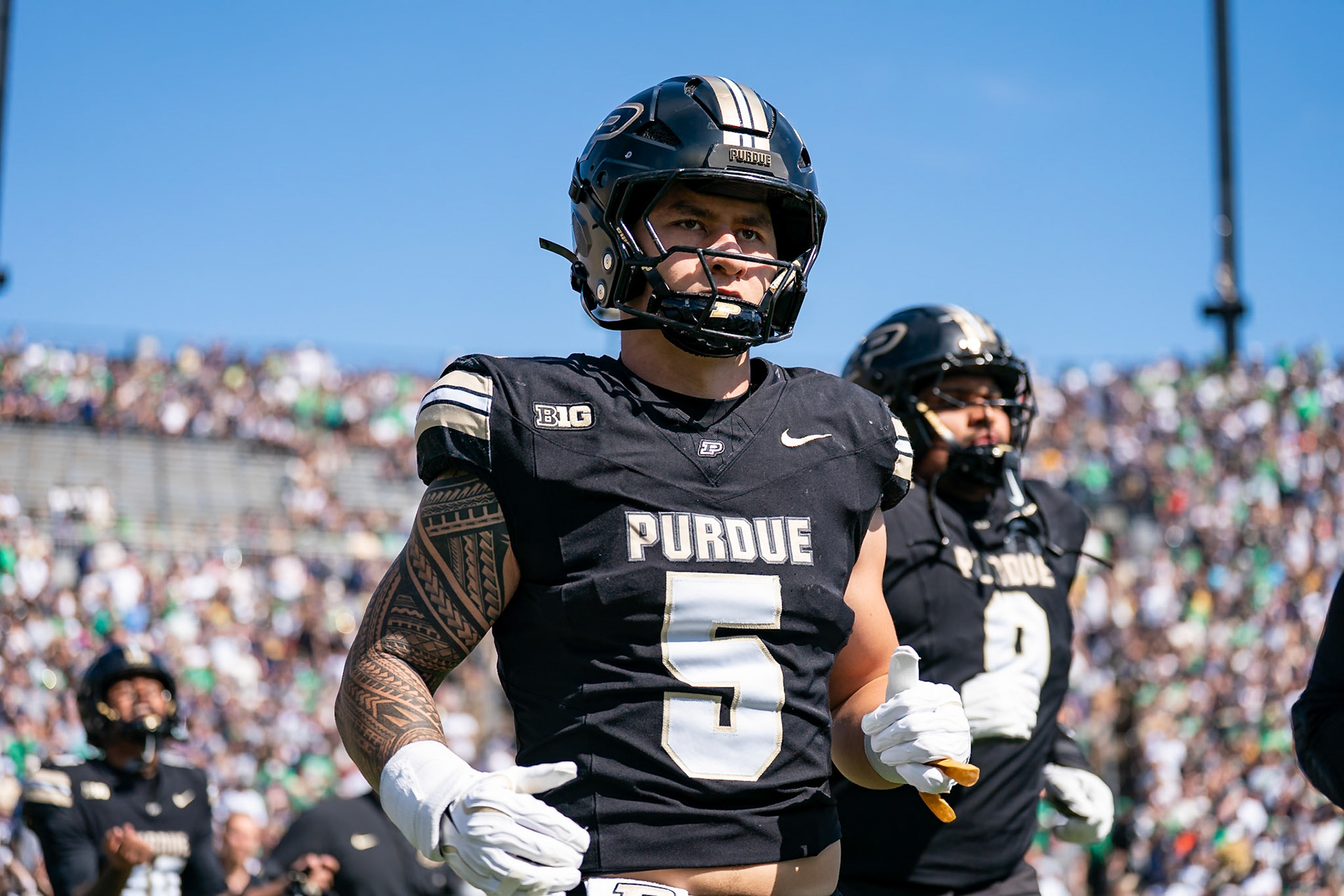 WEST LAFAYETTE, IN - SEPTEMBER 26, 2026: Purdue University Junior Linebacker Charles Correa (5) during the Purdue Boilermakers vs Notre Dame Fighting Irish football game at Ross-Ade Stadium(Photo by Steve Bowen / Northern Indiana Sports Report)
