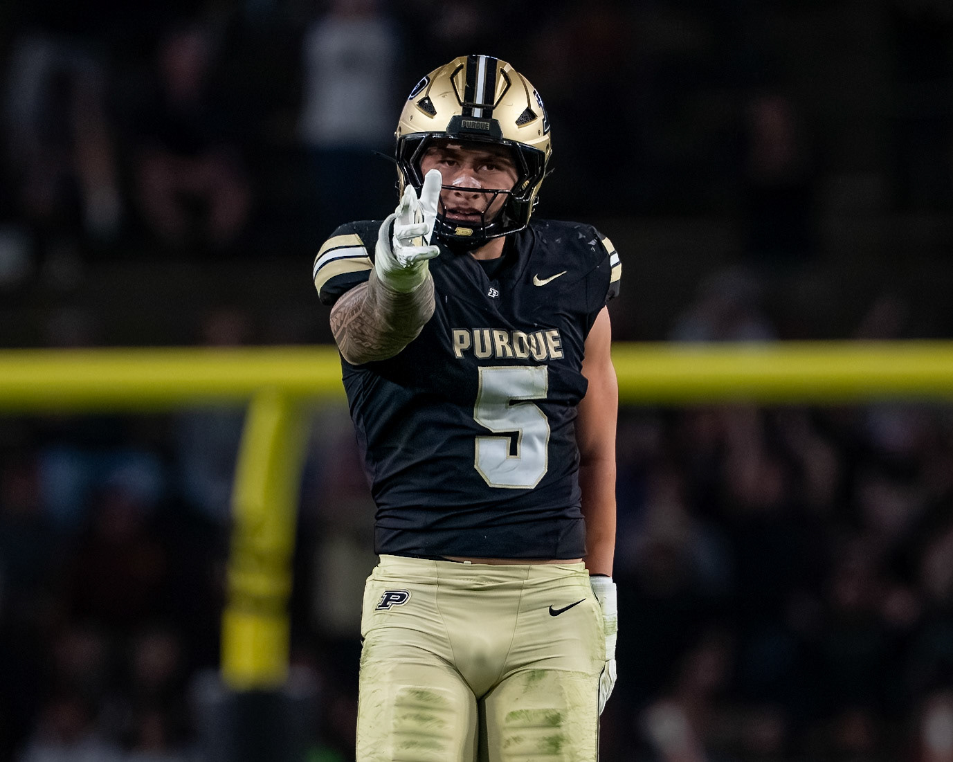 WEST LAFAYETTE, IN - OCTOBER 10, 2026: Purdue University Junior Linebacker Charles Correa (5) during the Purdue Boilermakers vs Minnesota Golden Gophers football game at Ross-Ade Stadium(Photo by Steve Bowen / Northern Indiana Sports Report)