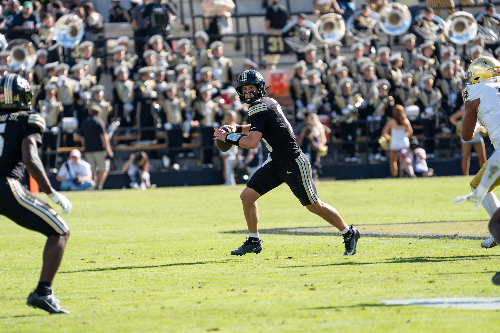 WEST LAFAYETTE, IN - SEPTEMBER 26, 2026: Purdue University Quarterback Ryan Browne (15) during the Purdue Boilermakers vs Notre Dame Fighting Irish football game at Ross-Ade Stadium(Photo by Steve Bowen / Northern Indiana Sports Report)