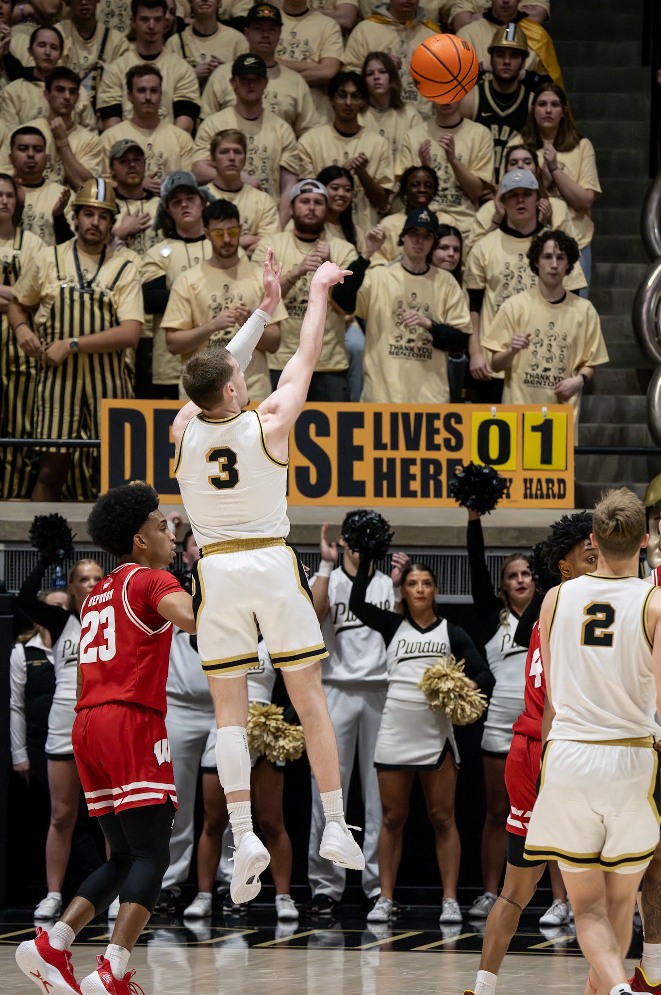 WEST LAFAYETTE, IN - MARCH 10, 2024: Purdue Sophomore Guard Braden Smith (3) competing in Purdue University Boilermaker Basketball vs University of Wisconsin Badgers at Mackey Arena(Photo by Steve Bowen / Bowen Arrow Photography / Northern Indiana Sports Report)