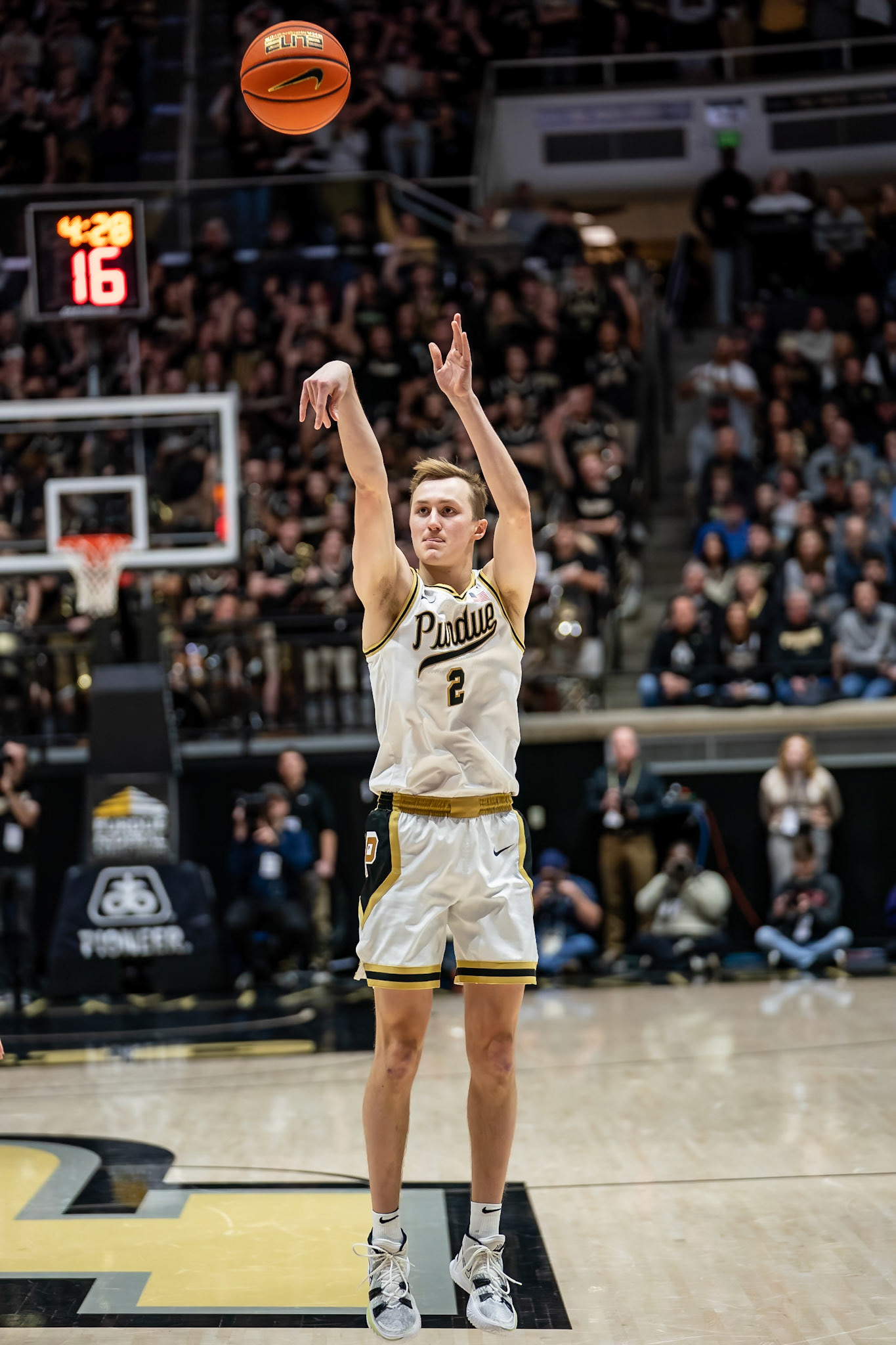 WEST LAFAYETTE, IN - JANUARY 31, 2024: Purdue Sophomore Guard Fletcher Loyer (2) competing in Purdue Boilermakers Mens Basketball versus the Northwestern Wildcats at Mackey Arena(Photo by Steve Bowen / Bowen Arrow Photography / Northern Indiana Sports Report)