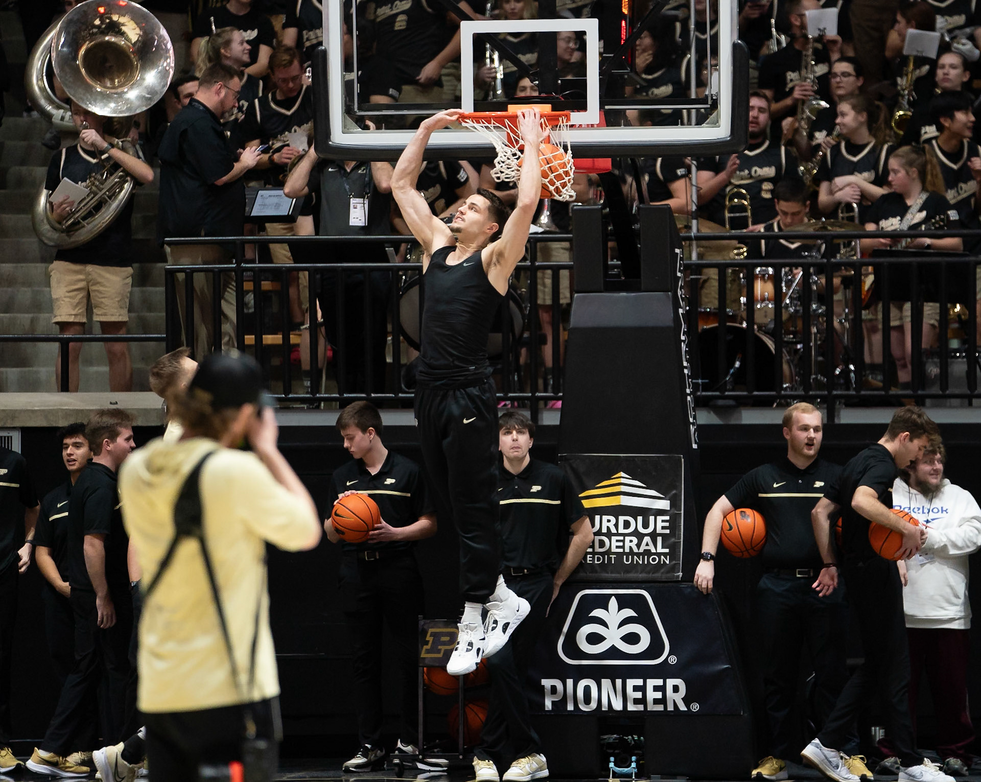 WEST LAFAYETTE, IN - FEBRUARY 15, 2024: Purdue Redshirt Freshman Forward Camden Heide (23) in Purdue Boilermakers Men's Basketball vs the Minnesota Golden Gophers at Mackey Arena(Photo by Steve Bowen / Bowen Arrow Photography / Northern Indiana Sports Report)