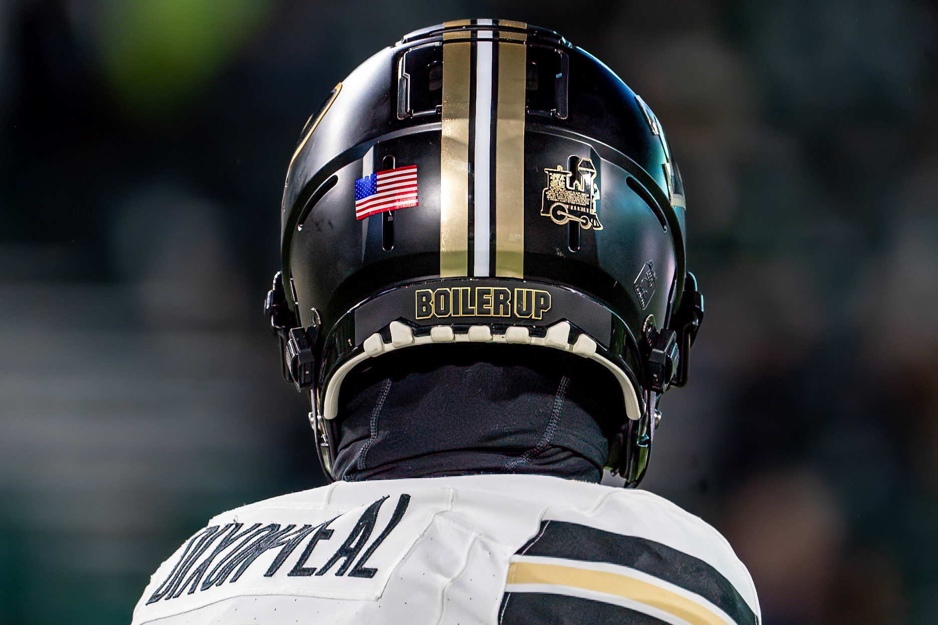 EAST LANSING, MI - NOVEMBER 22, 2024: Michigan State University Running Back Brandon Tullis (28) during pre-game wamrups before the Purdue University Boilermakers at Michigan State University Spartans Football game at Spartan Stadium(Photo by Steve Bowen / Bowen Arrow Photography / Northern Indiana Sports Report)