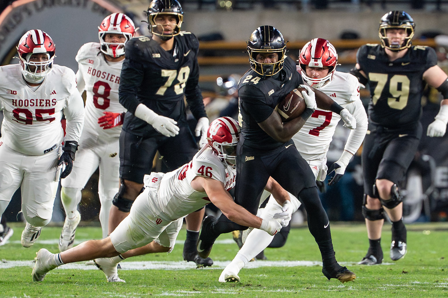 WEST LAFAYETTE, IN - NOVEMBER 28, 2025: Purdue Boilermakers vs Indiana Hoosiers Football at Ross-Ade Stadium(Photo by Steve Bowen / Northern Indiana Sports Report)