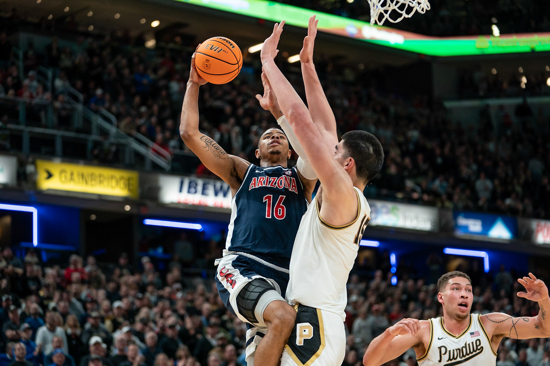 Photo (c) 2023 Bowen Arrow Photographywww.bowenarrowphotography.comIndy Classic basketball game between the Purdue University Boilermakers and the Arizona Univaersity Wildcats