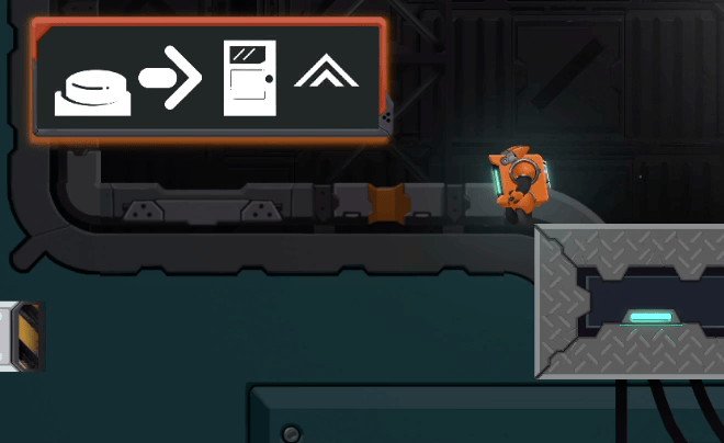 Animations of the button help tell the player what to look for