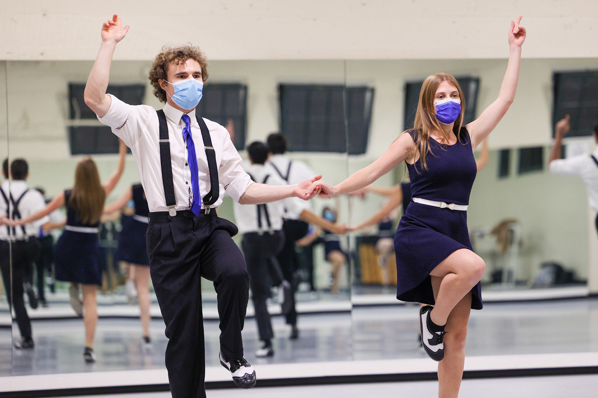 Stanford Swingtime rehearses before their performance at Little Big Dance 2022