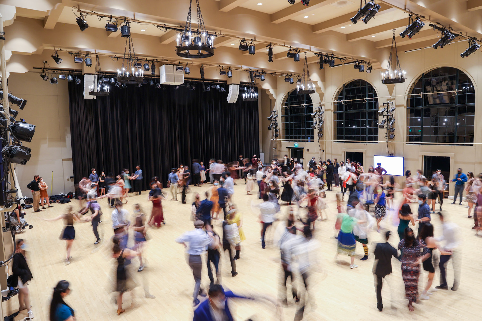 A long exposure of the dance floor at Little Big Dance 2022