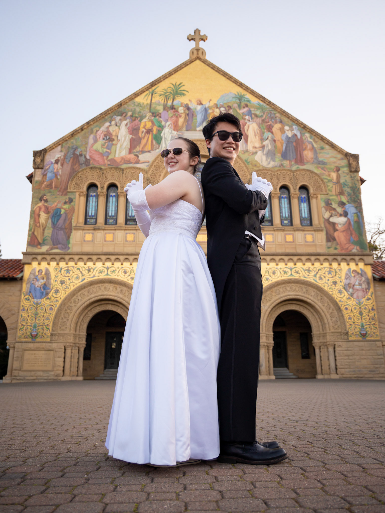 The Viennese Ball Opening Committee poses for a photoshoot on main quad