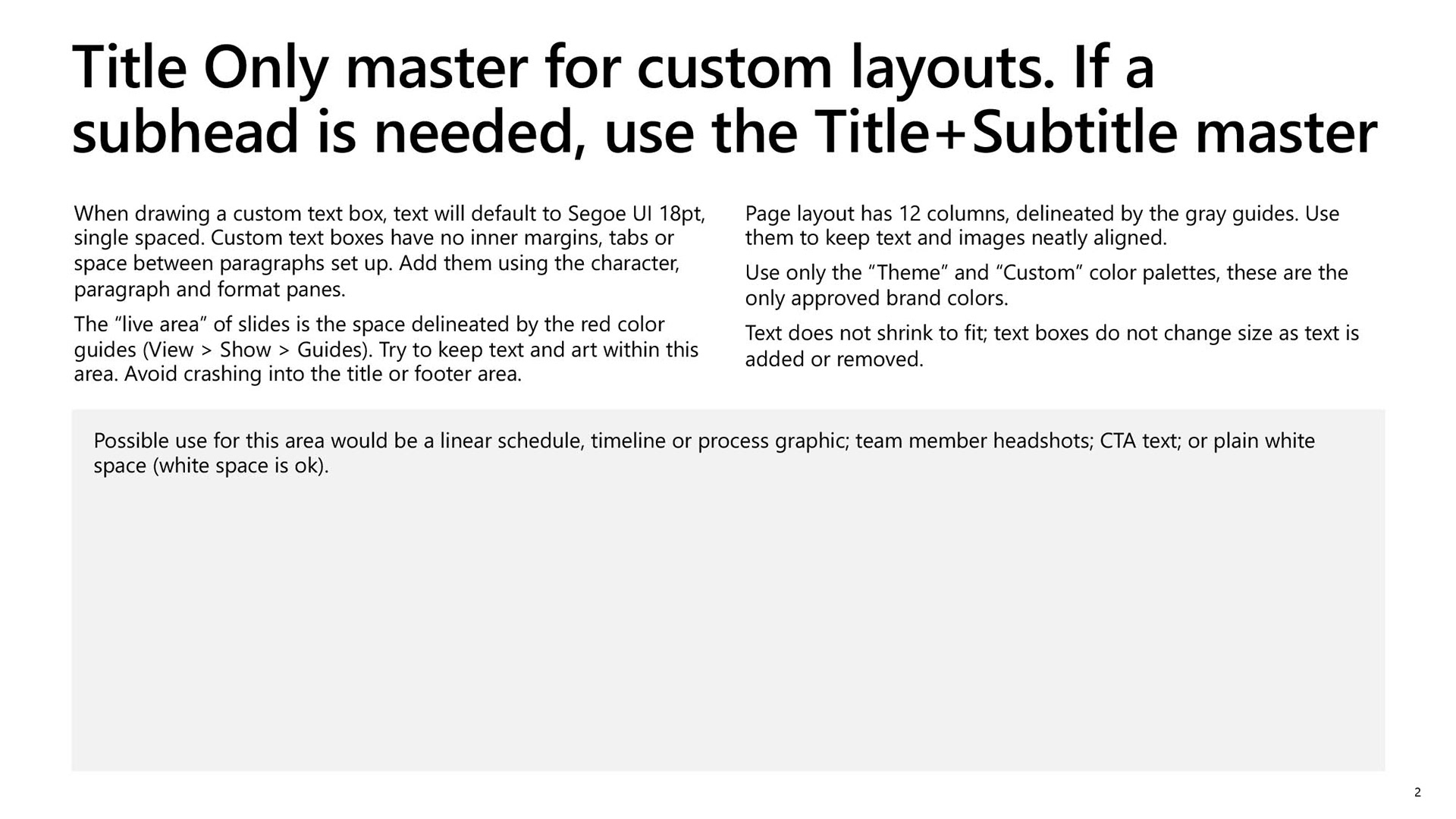 Example of formatting a text heavy layout