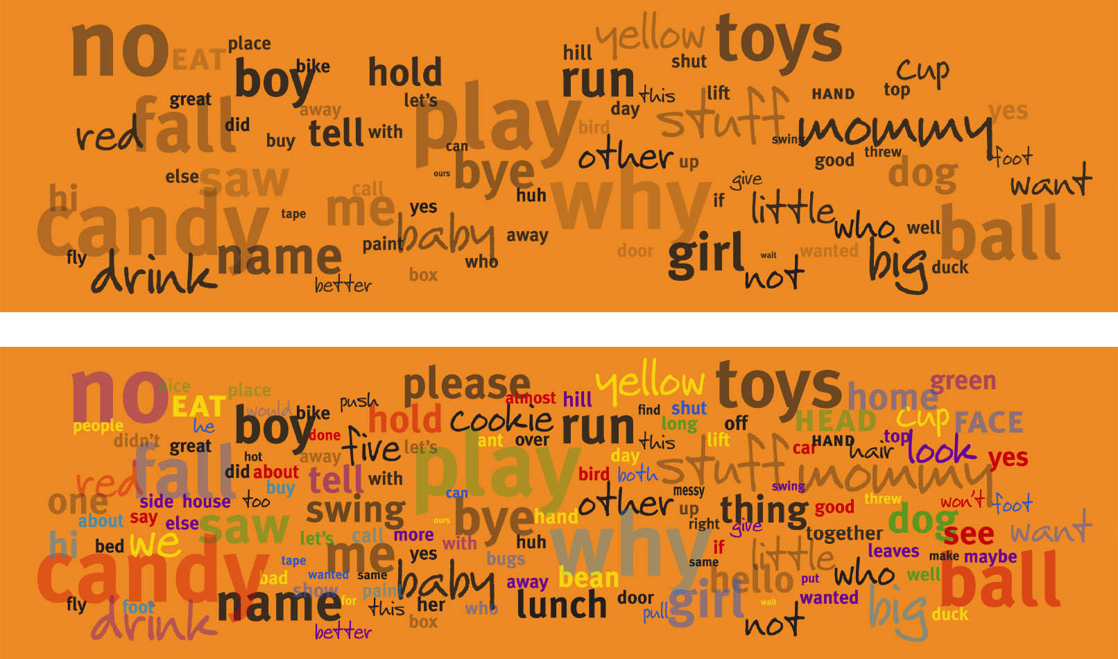 Event walk-in slide with color changing word cloud