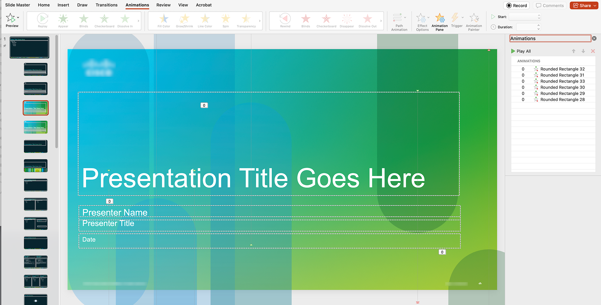 Animated title slide