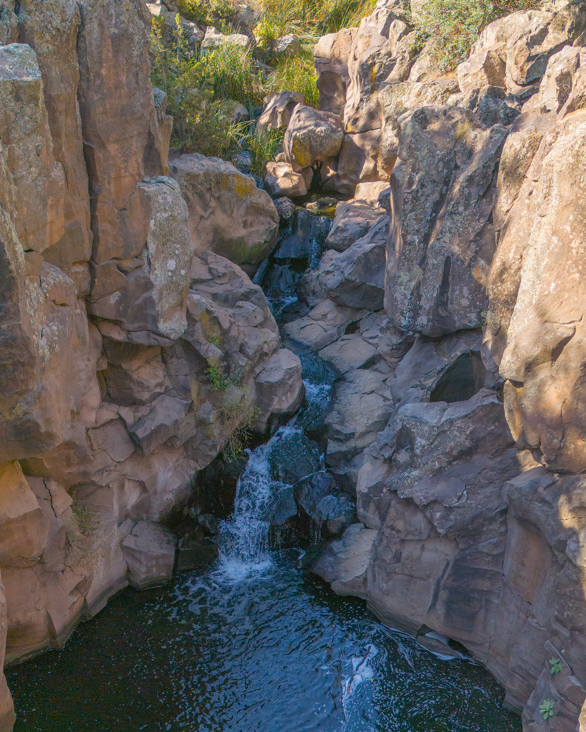 aerial view of Picture Canyon Waterfall