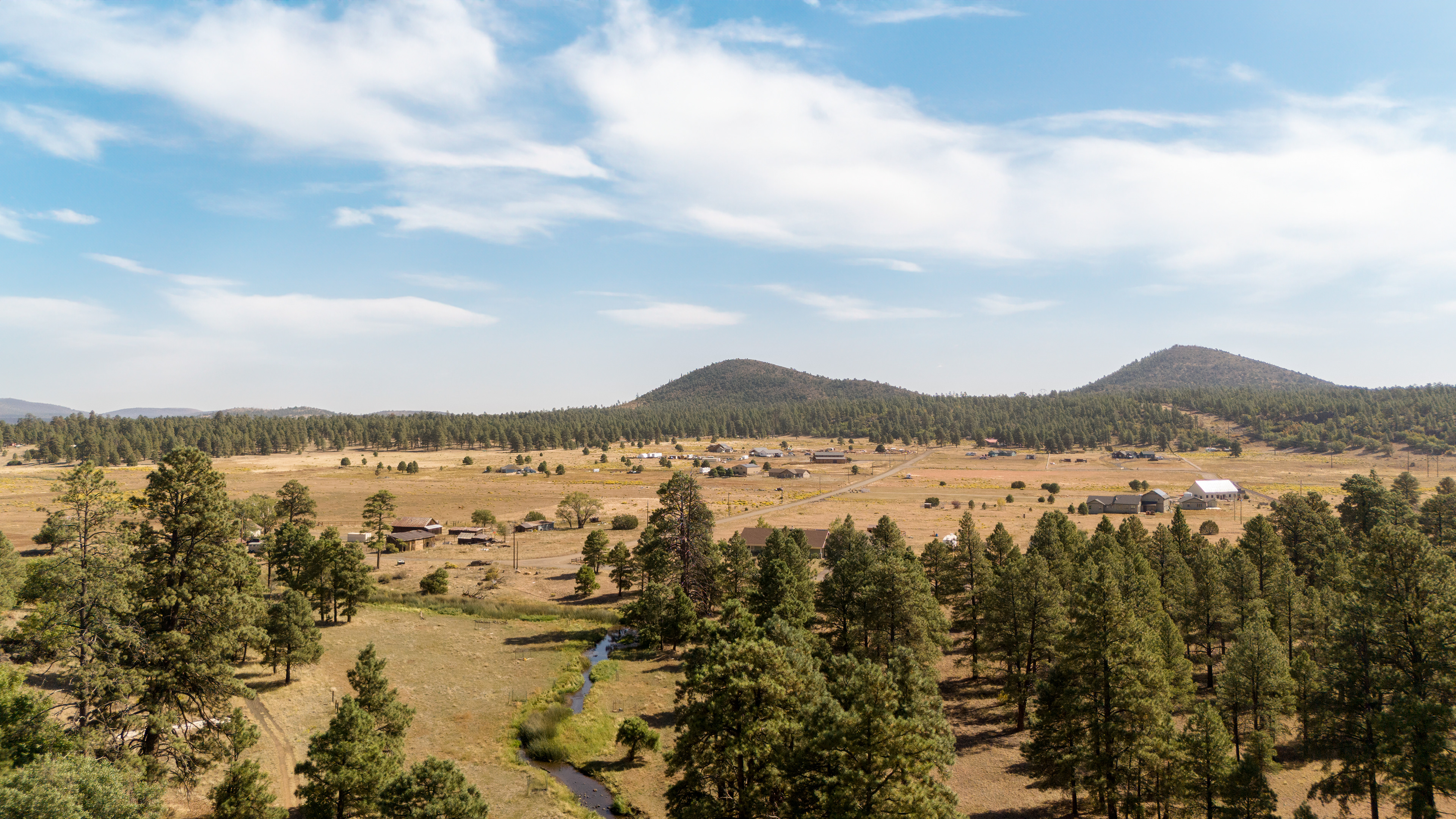Aerial view of Flagstaff farmland