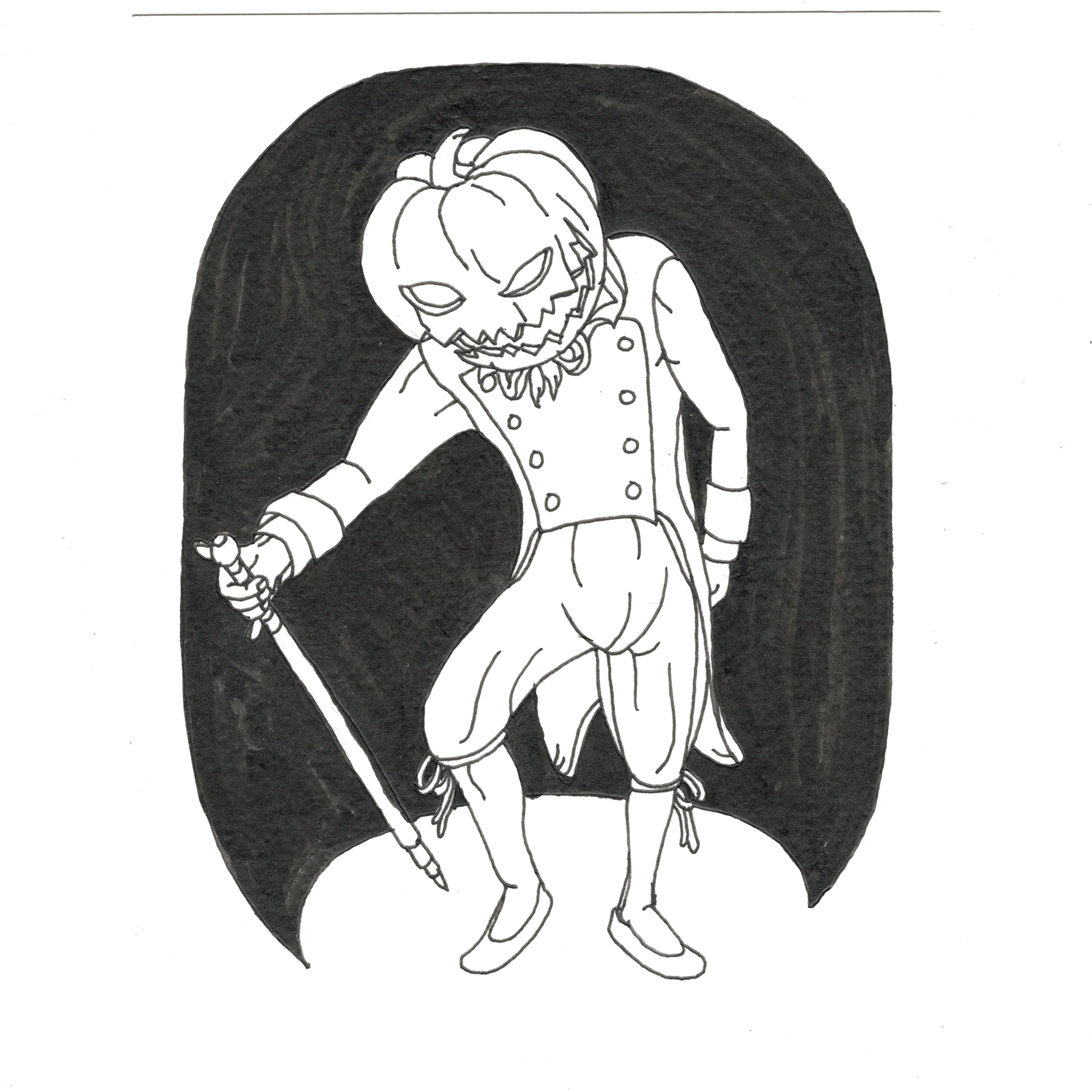 Day 22: Expensive + Pumpkin = "Monsieur Cucurbita Pepo ", would like to accompany you to the fancy pants dance. (4 1/2” x 5 7/8”)