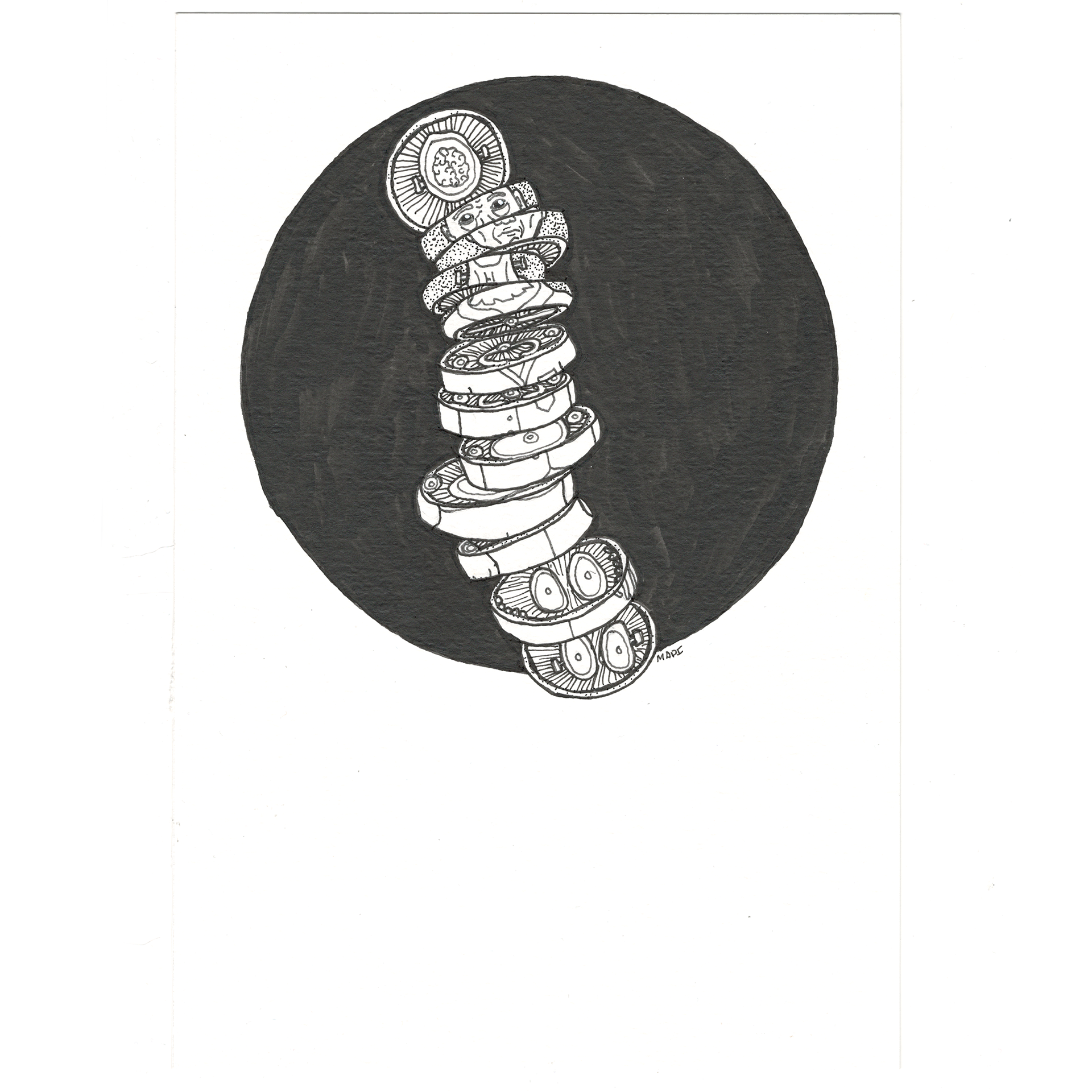 Day 31: Slice + Frankenstein = "to pieces". (sold)