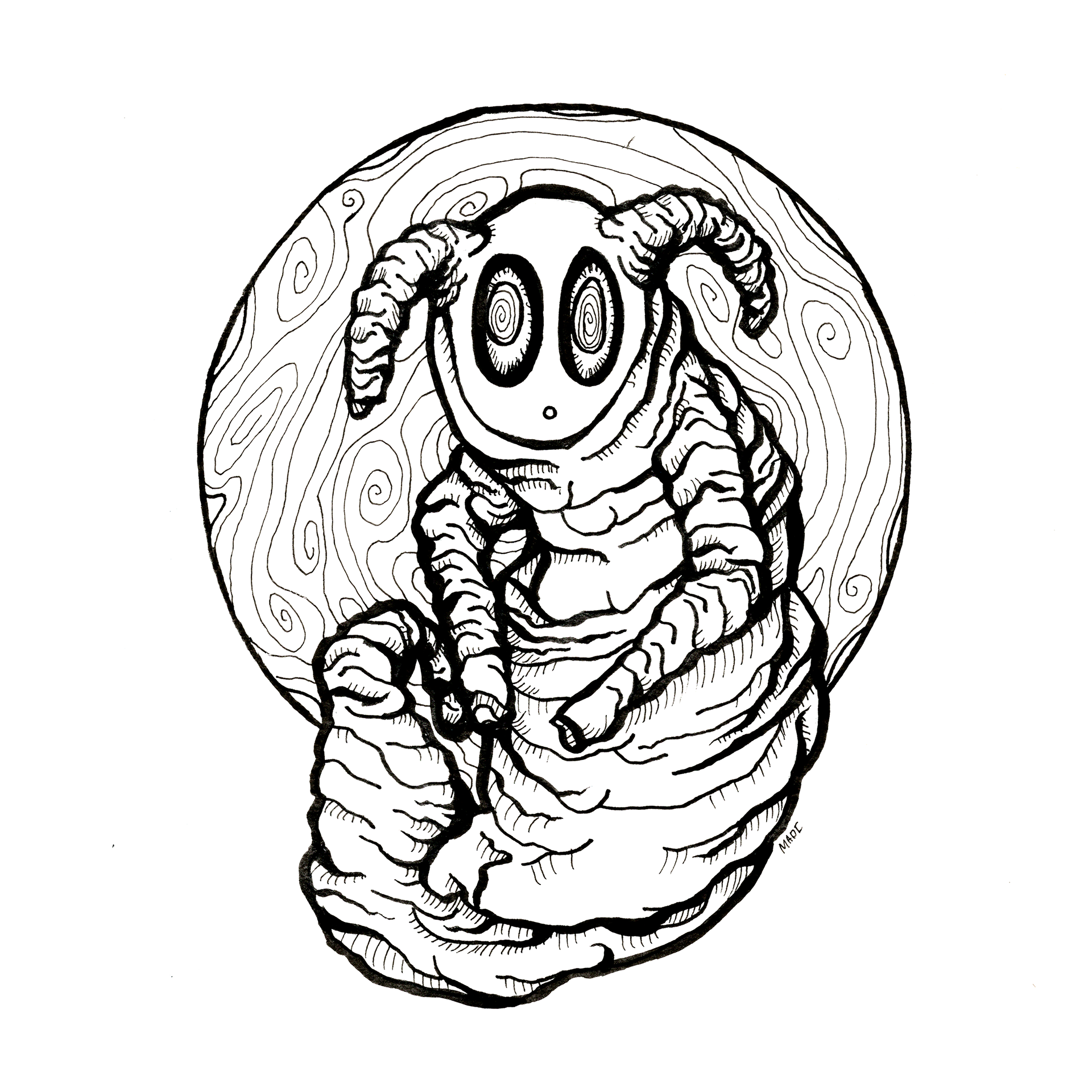 Day 4: Spell + Mushroom = "cast that one again please'' do you think you’ll meet him down that rabbit hole this time? (6 5/8” x 9 1/16”)