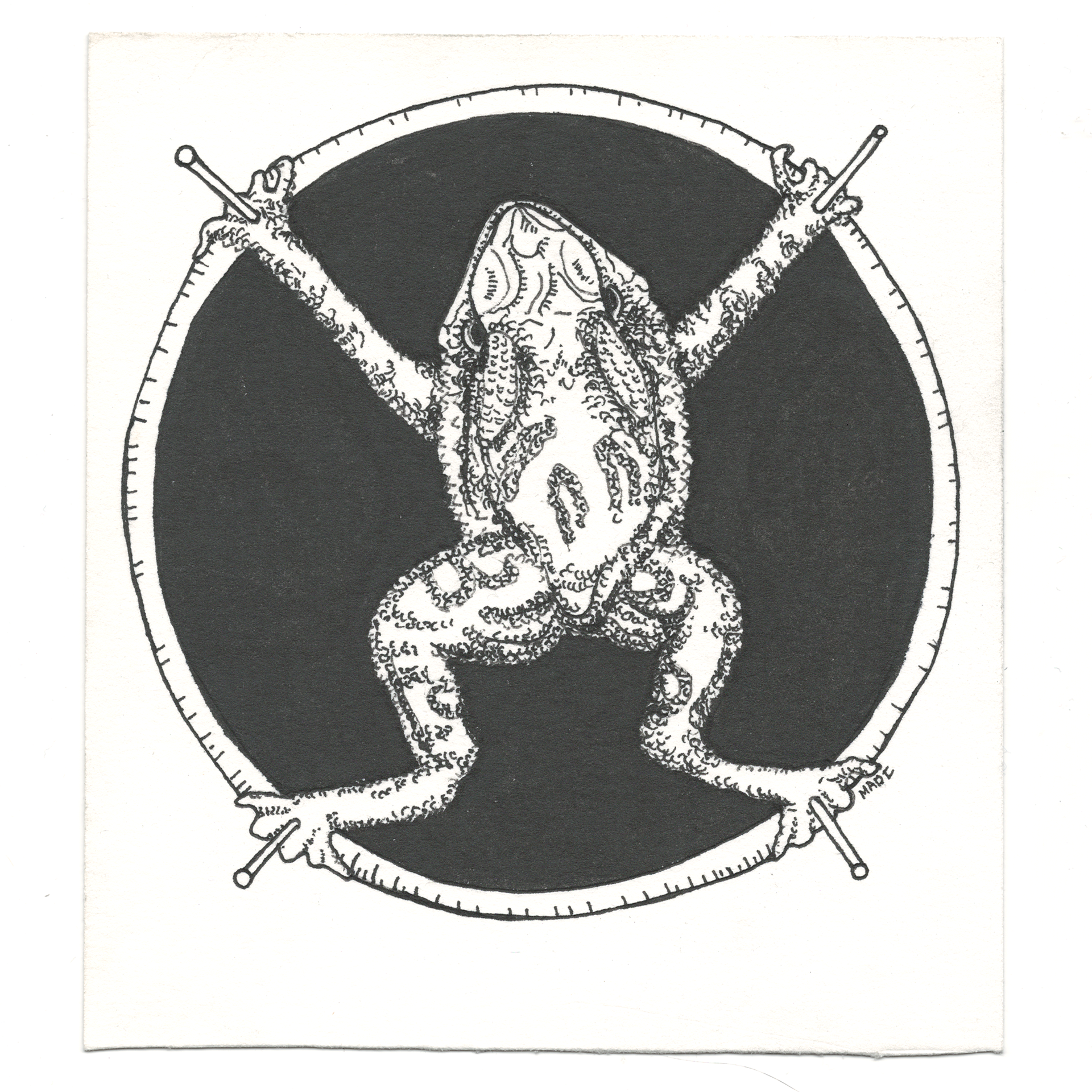 Day 26: Stretched + Toad = "rough specimen", give it a kiss? (5” x 5 1/2”)