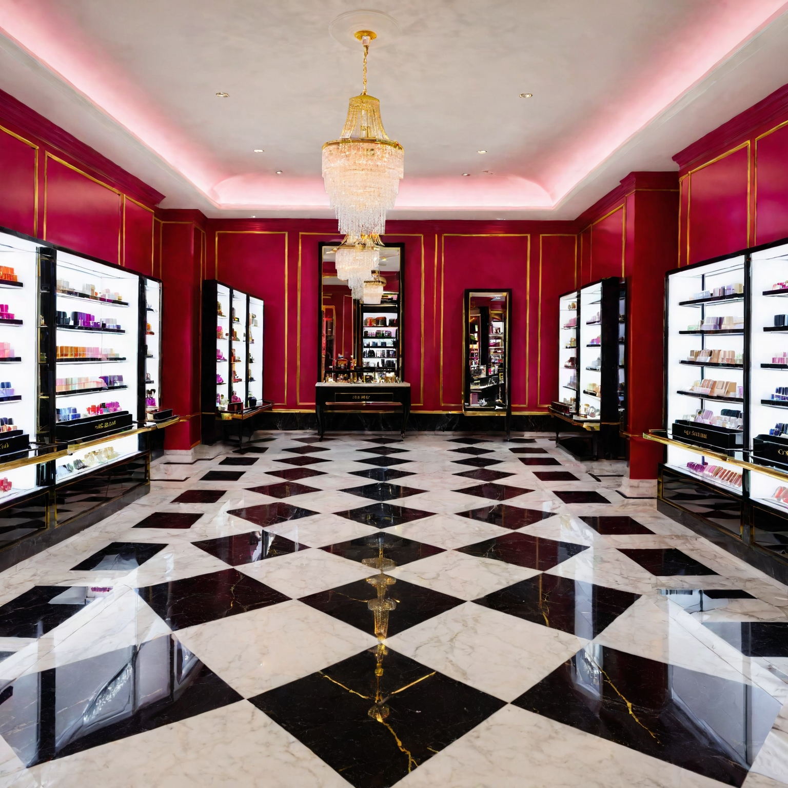 AI generated space of a perfume store 