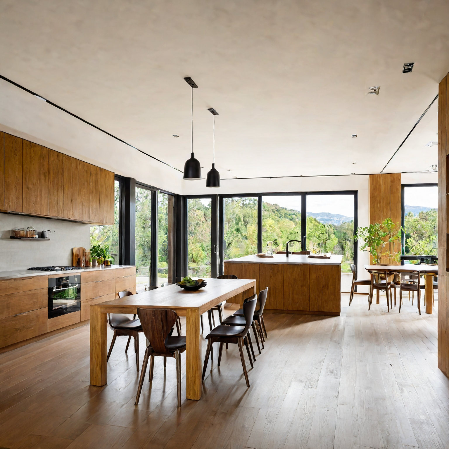 Using AI generator to create a wooden kitchen 
