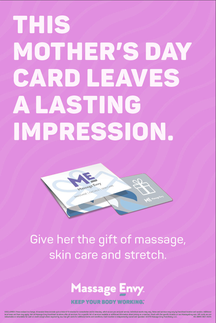 Window Cling promoting Mother's Day Gift Card Promo