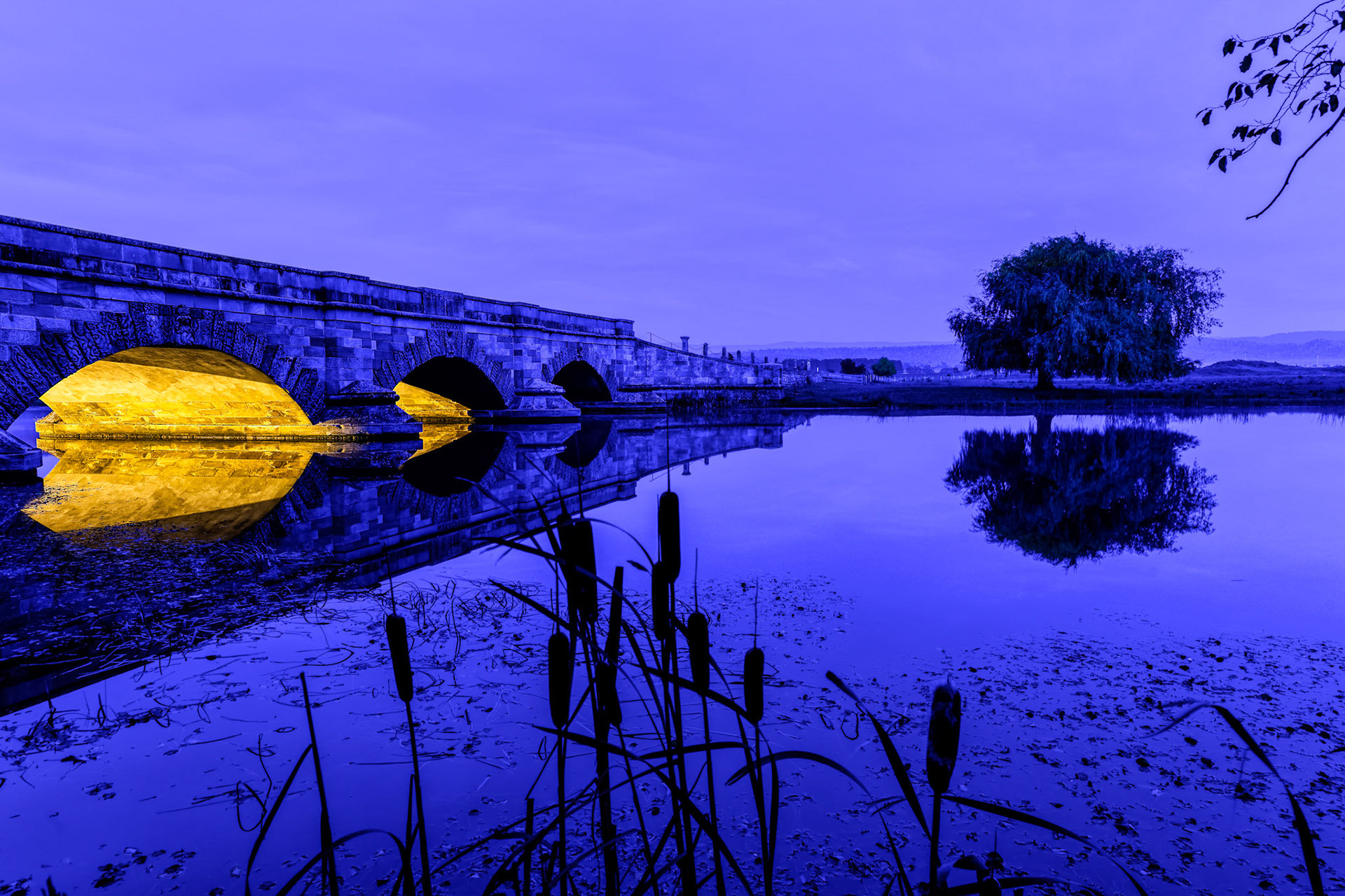 Ross Bridge / The ornate bridges at Ross and Richmond in Tasmania are great subjects for the early morning and late evening. Great reflections in this oneI think.