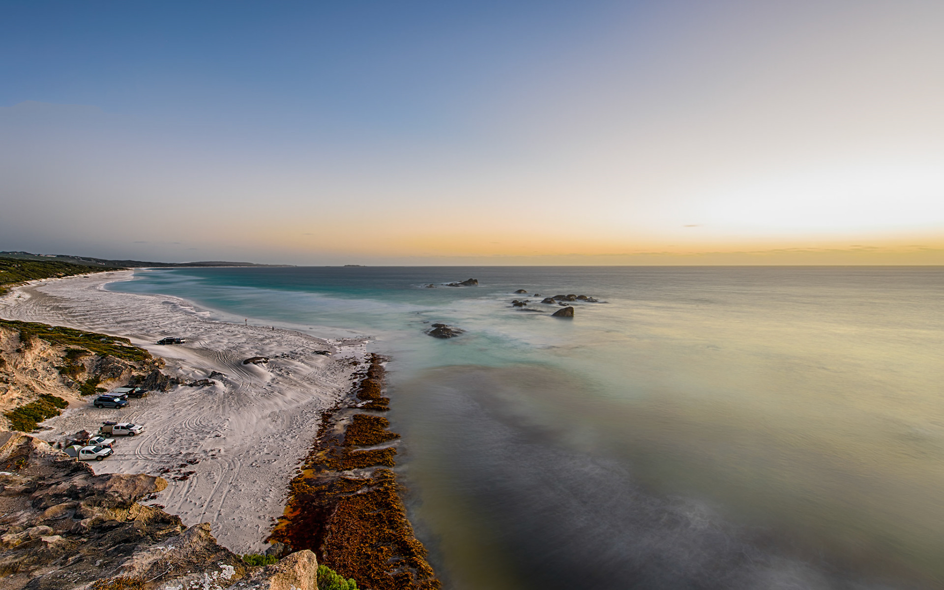 Beach Camp / It is possible to drive for miles along Bornuo Beach. Lovely camp sites when the wind isn't blowing. Boranup, Western Australia
