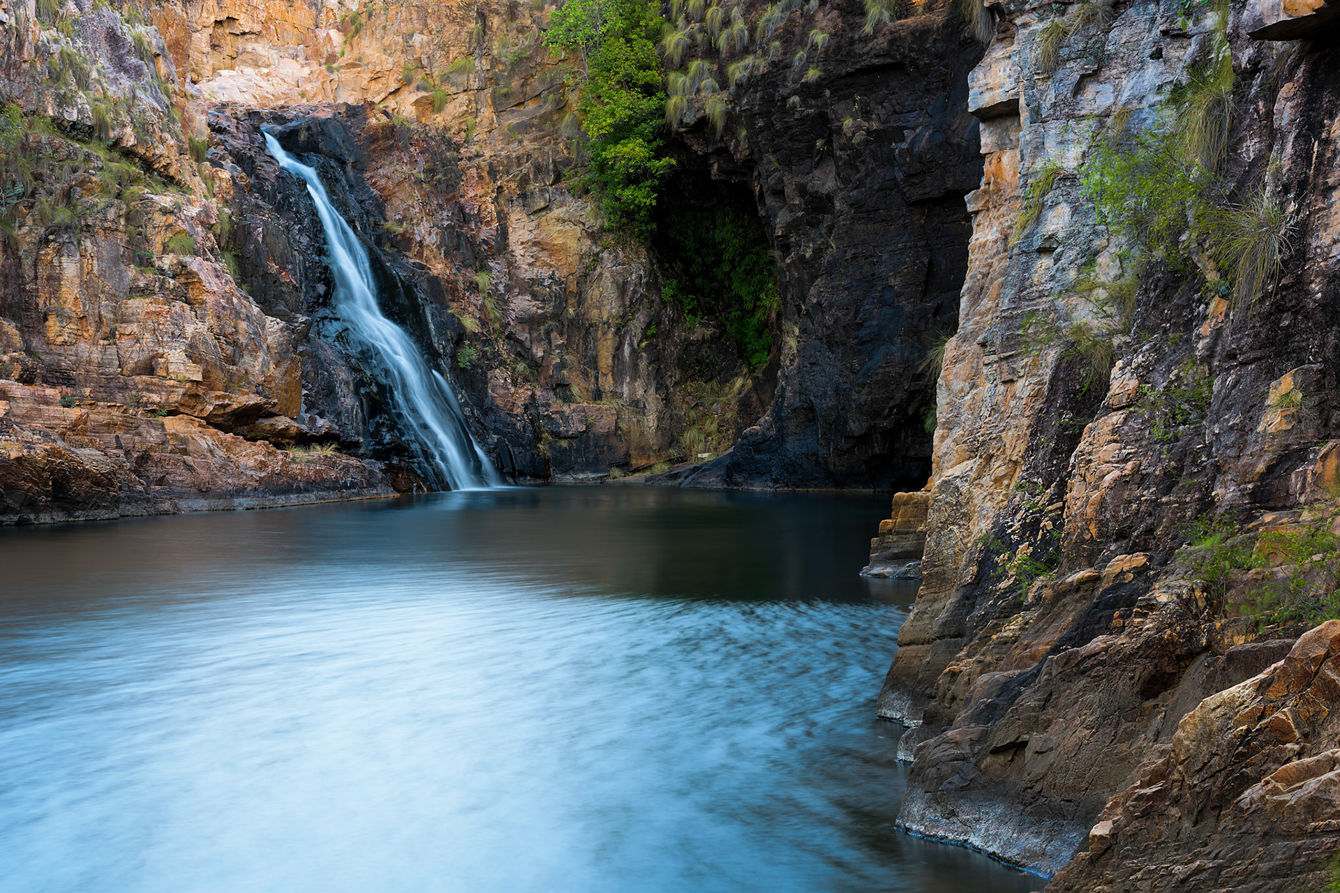 Title: Maguk Falls / Caption: Maguk Falls is one of the last to stop running at the end of summer in Kakadu National Park, Northern Territory, Australia..