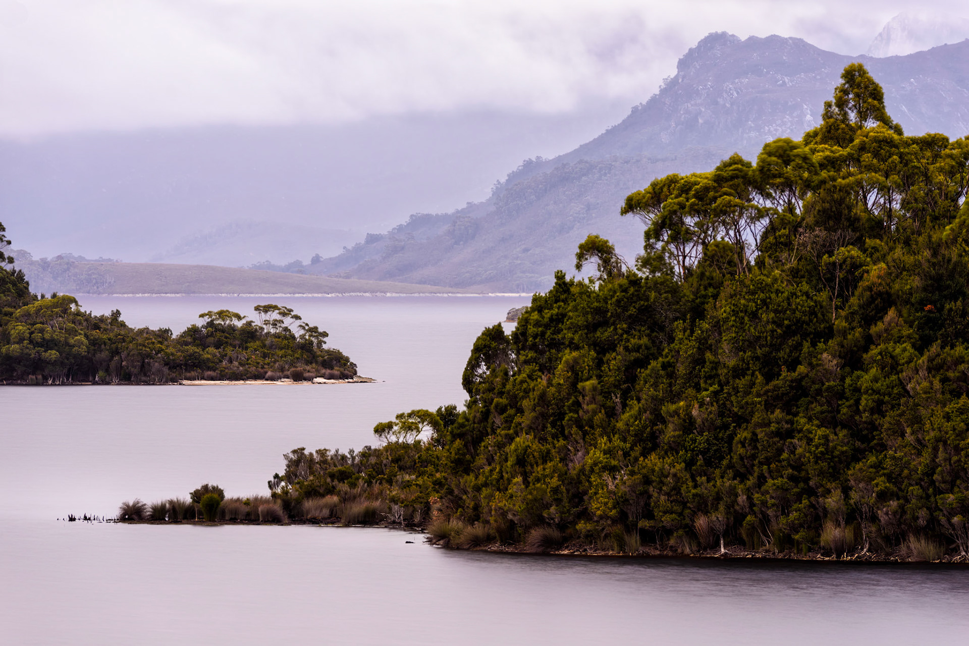 Lake Pedder #1 / Wilderness as far as the eye can see. The ranges around Lake Pedder launch themselves straight out of the lake into the sky. Wilderness as far as the eye can see.
