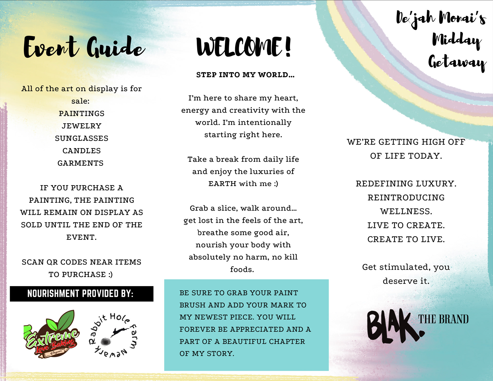 Brochure for BLAKTHEBRAND debut event (print) 