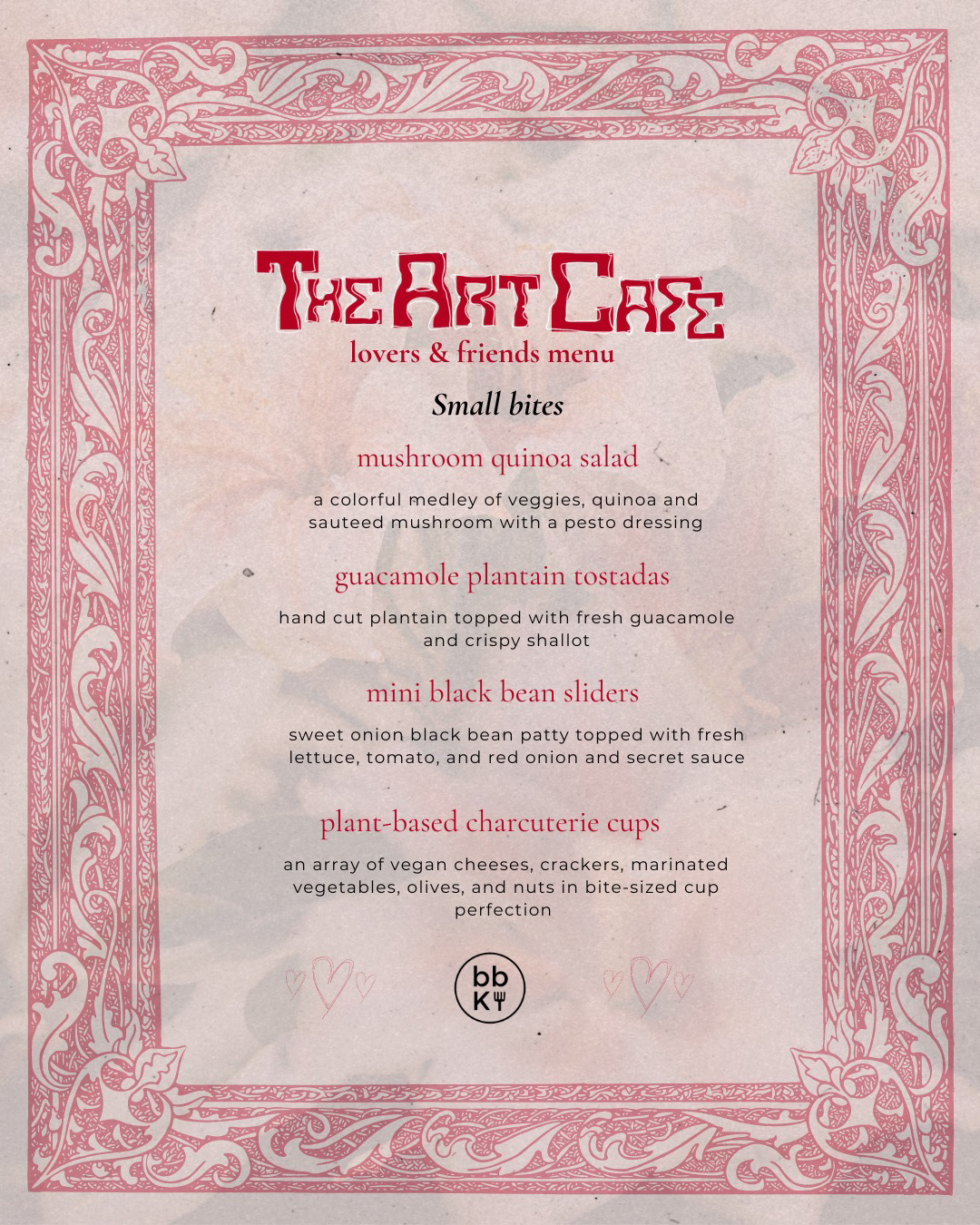 Menu design for blakthebrand