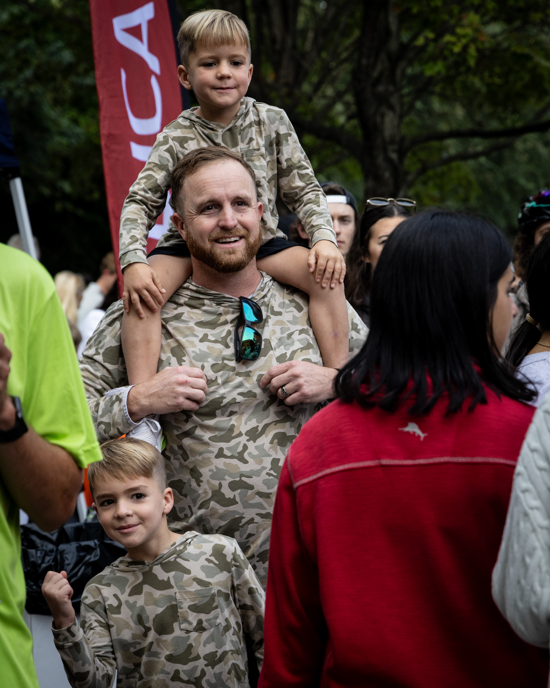 Spectators wait at the finish line of the AthHalf half marathon in Athens, Georgia on Sunday, Oct. 12, 2025. AthHalf is a fundraiser for Athfest Educates, which awards grants to schools, nonprofits and government agencies. (Photo/Emily Laycock)