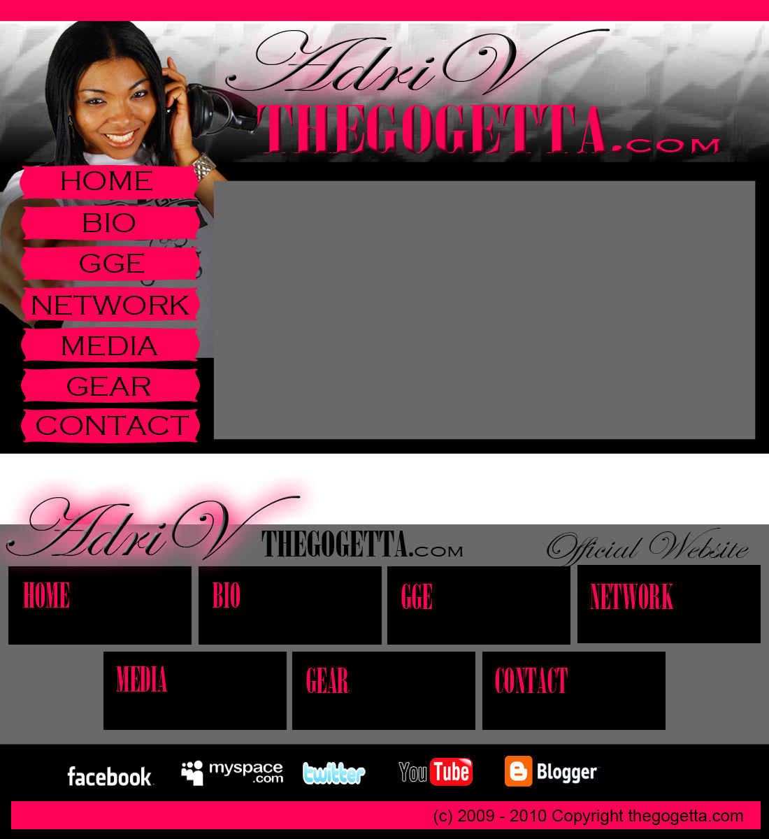 Header, Vert menu/ Update scroll and Footer