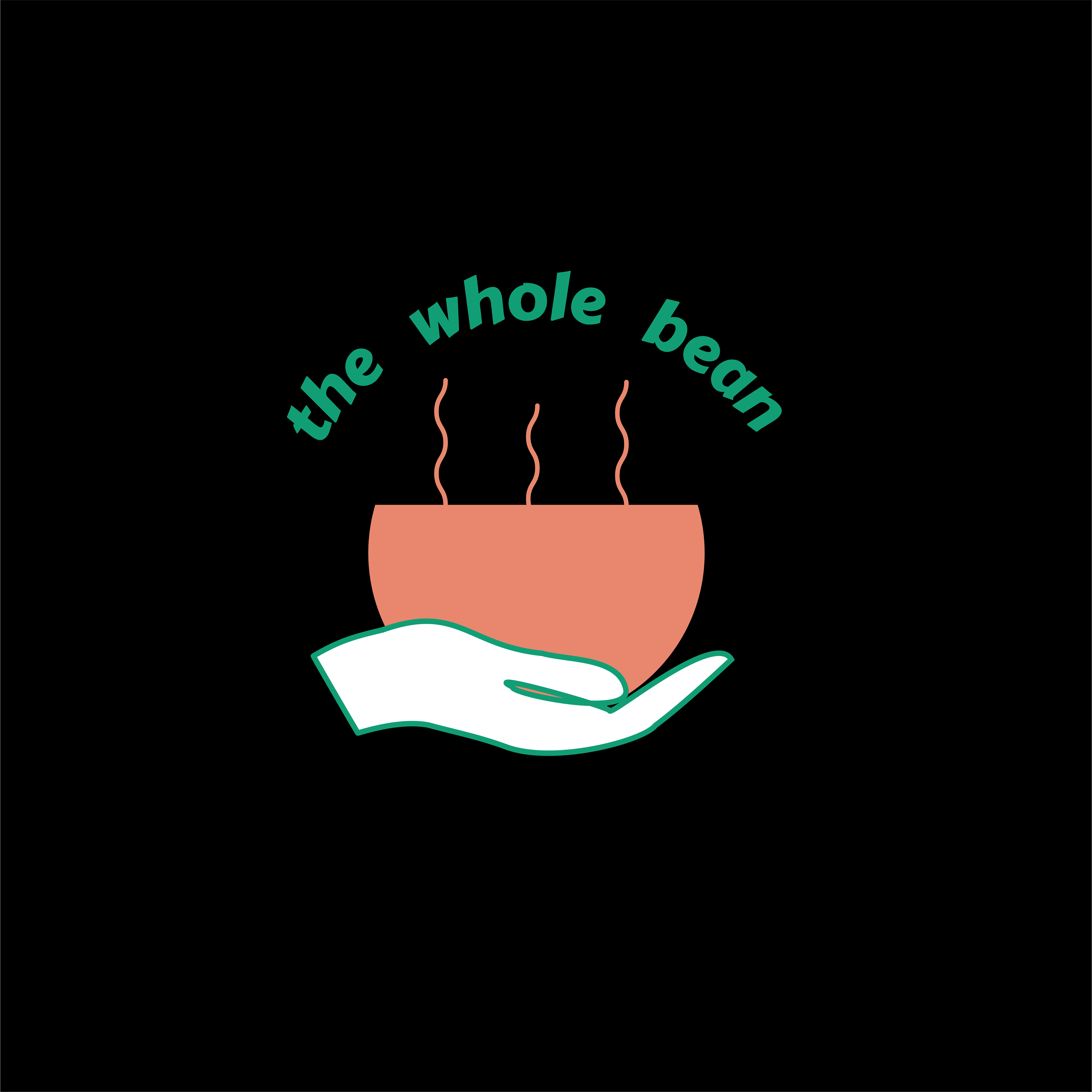 The Whole Bean Logo on a black background
