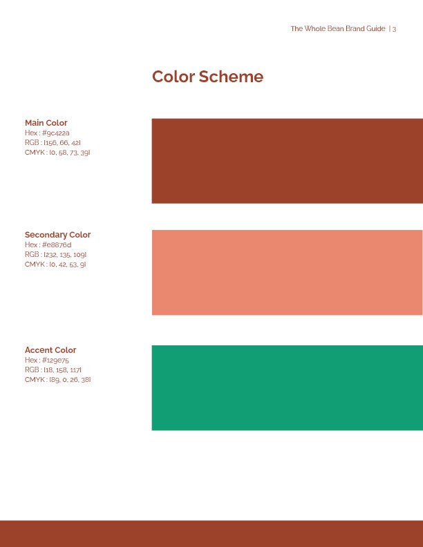 color scheme of the Whole Bean