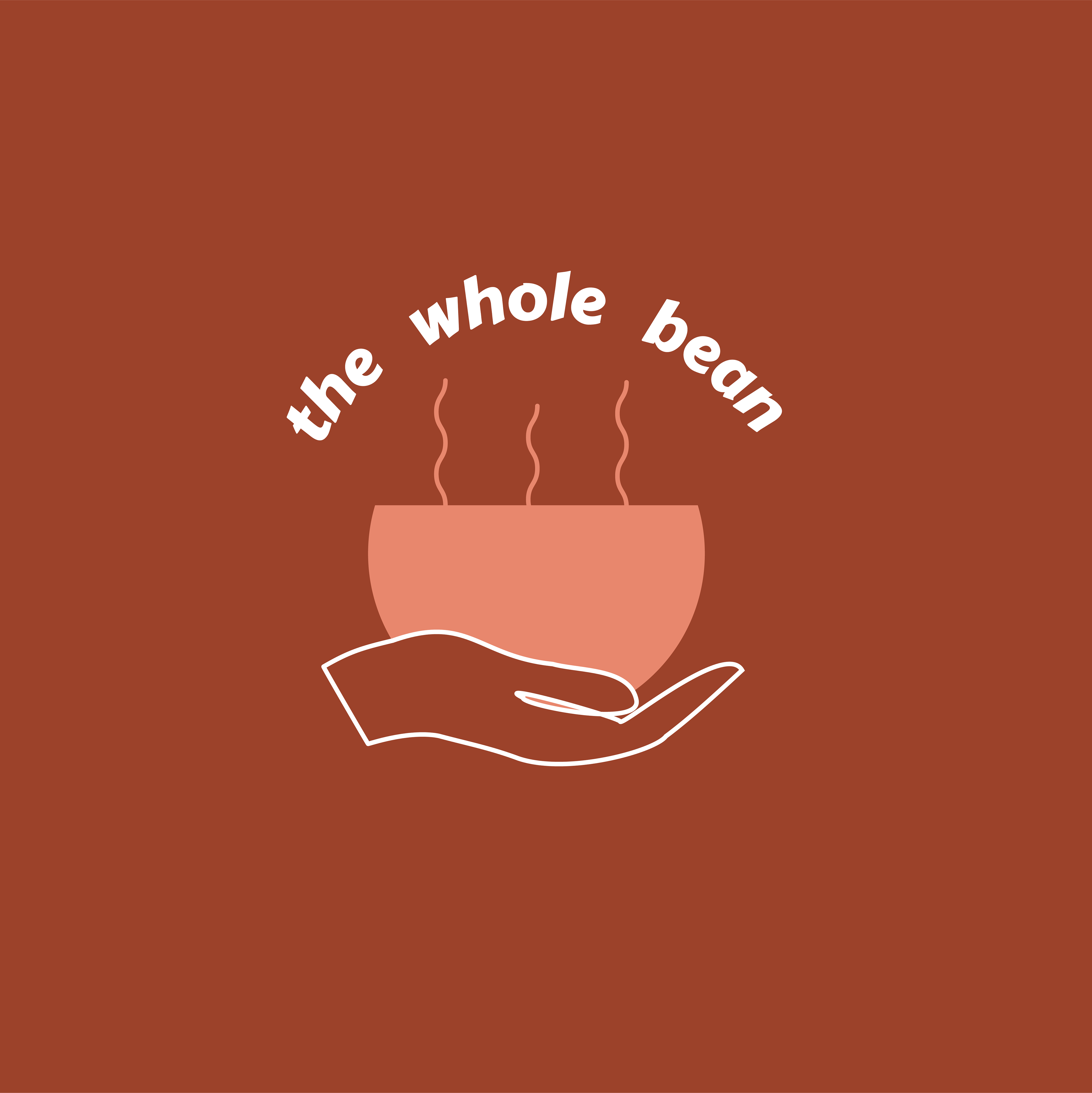 The Whole Bean Logo on a brown background