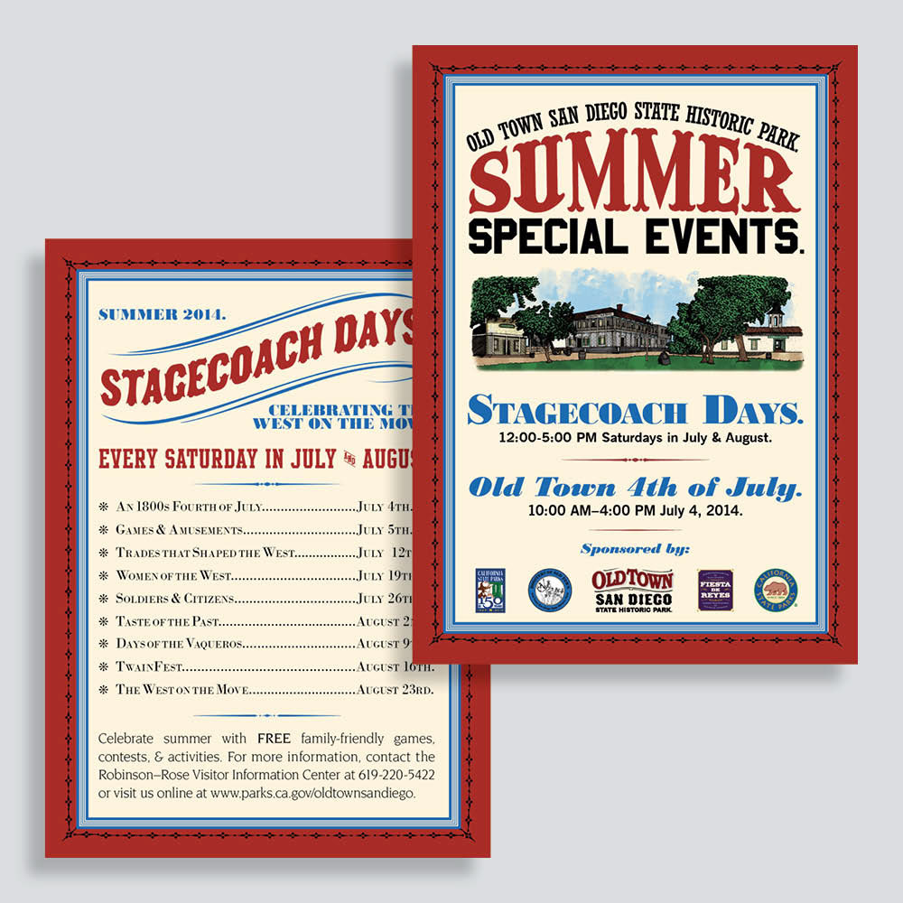 Promoted our 1800s-themed summer events by combining modern design and print technology with Victorian-era design aesthetic.