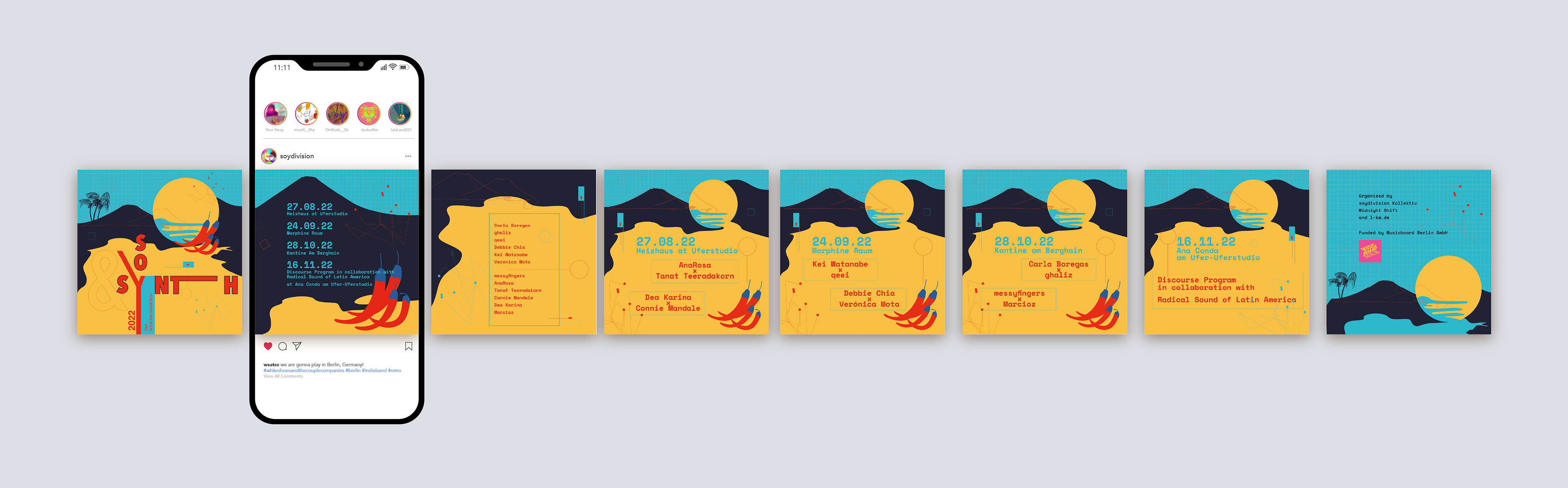 event poster, social media content, berlin event, poster, design, carousel post