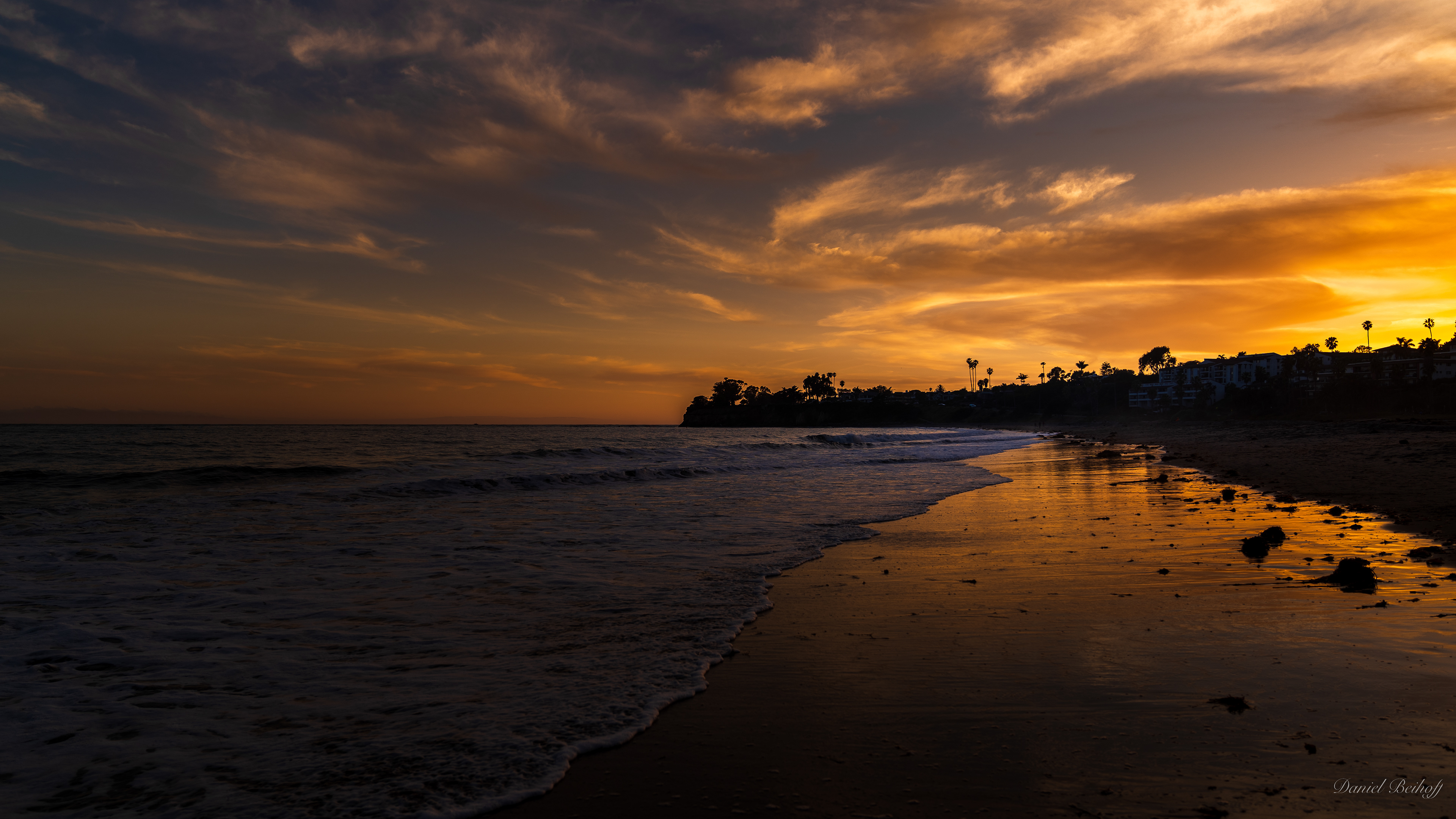 California Beach at Sunset