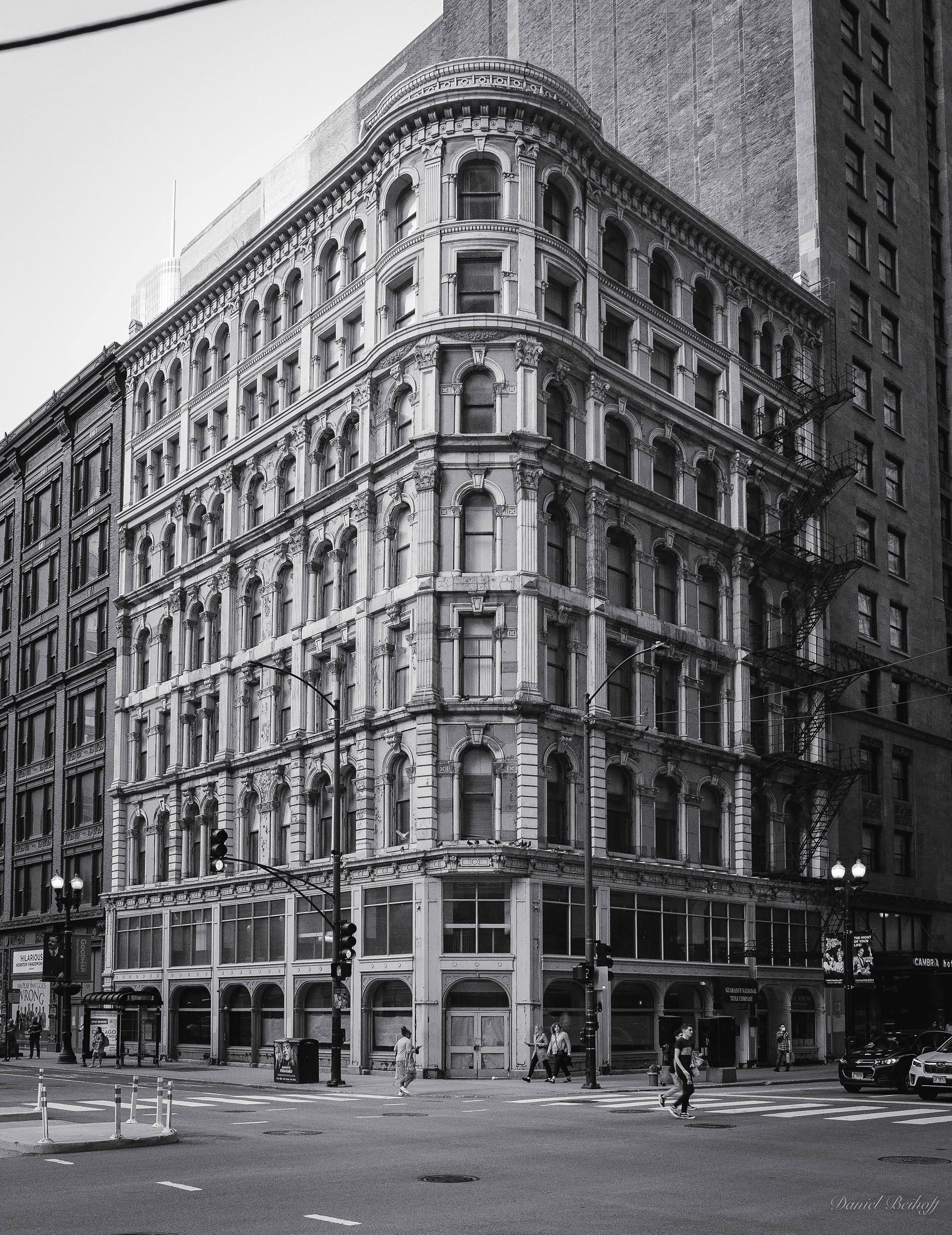 Downtown Chicago Building in Black and White