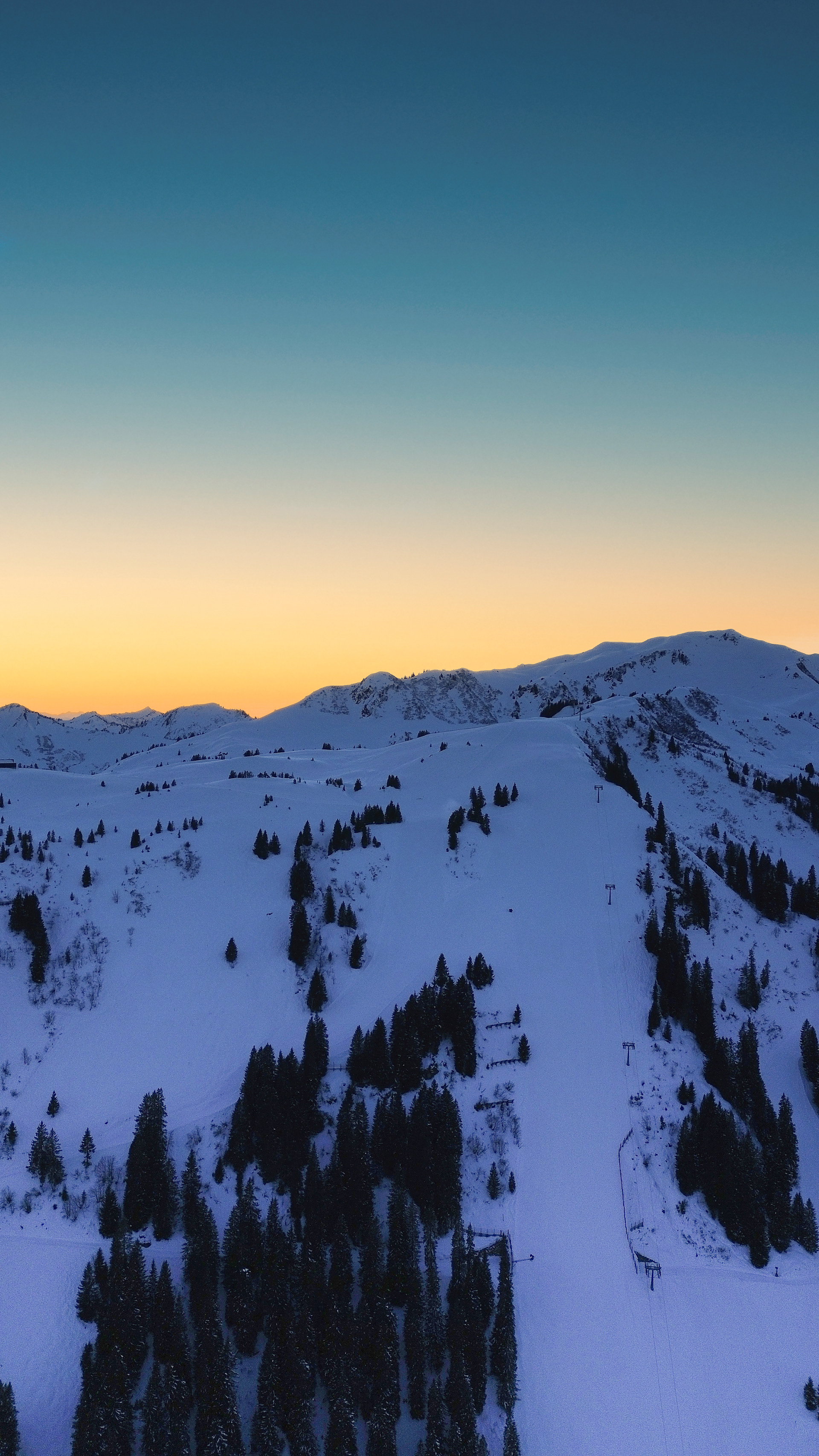 Zonsondergang in de bergen