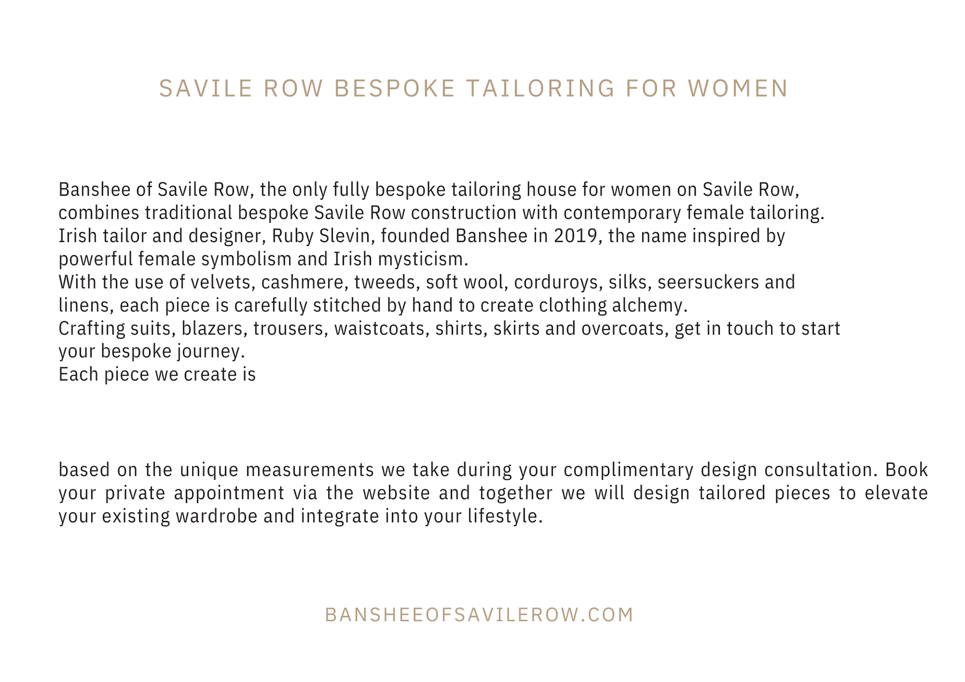 Banshee Of Savile Row Lookbook 2026
