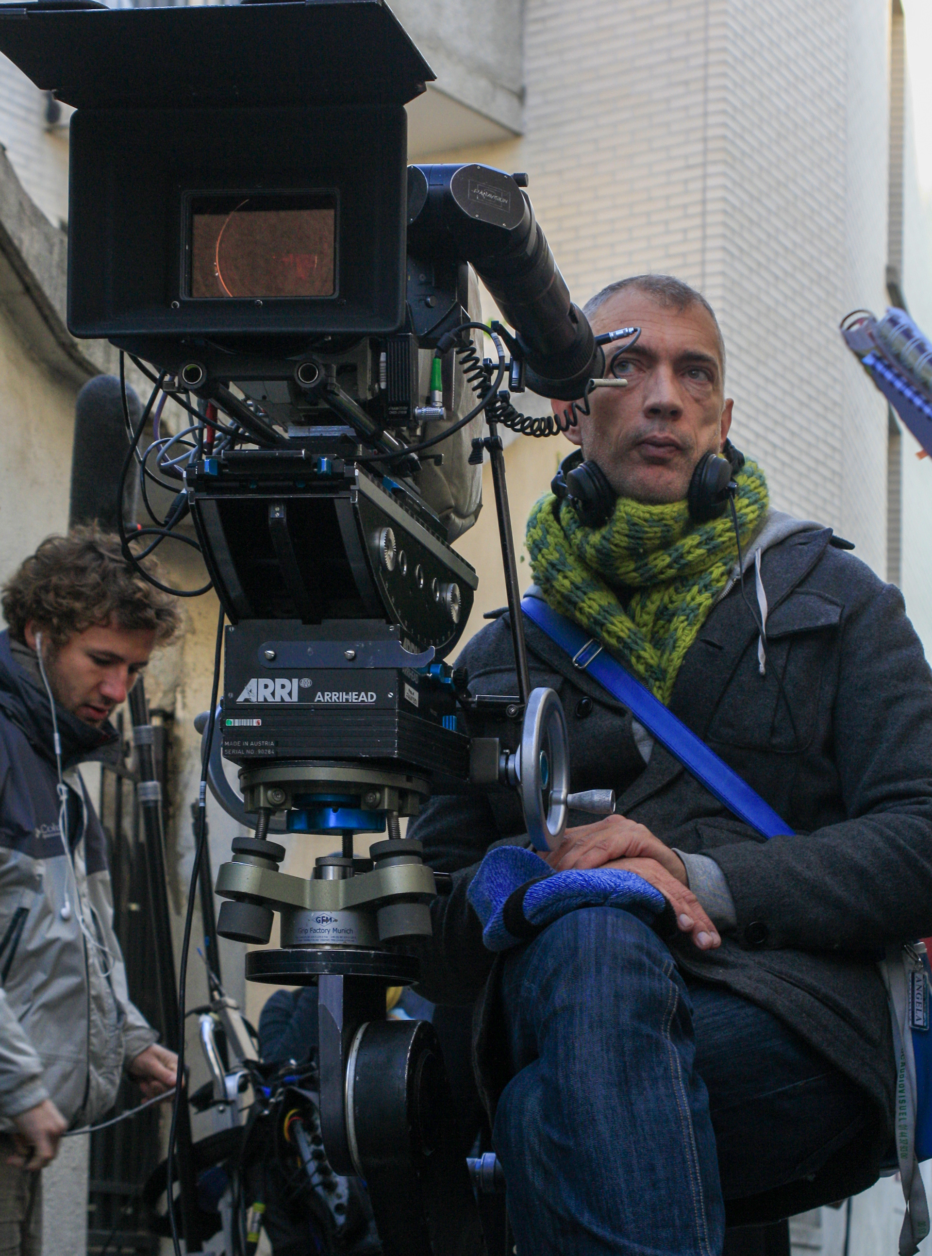 Tournage du film L'ITALIE, dalle des Olympiades, Paris, octobre 2011.