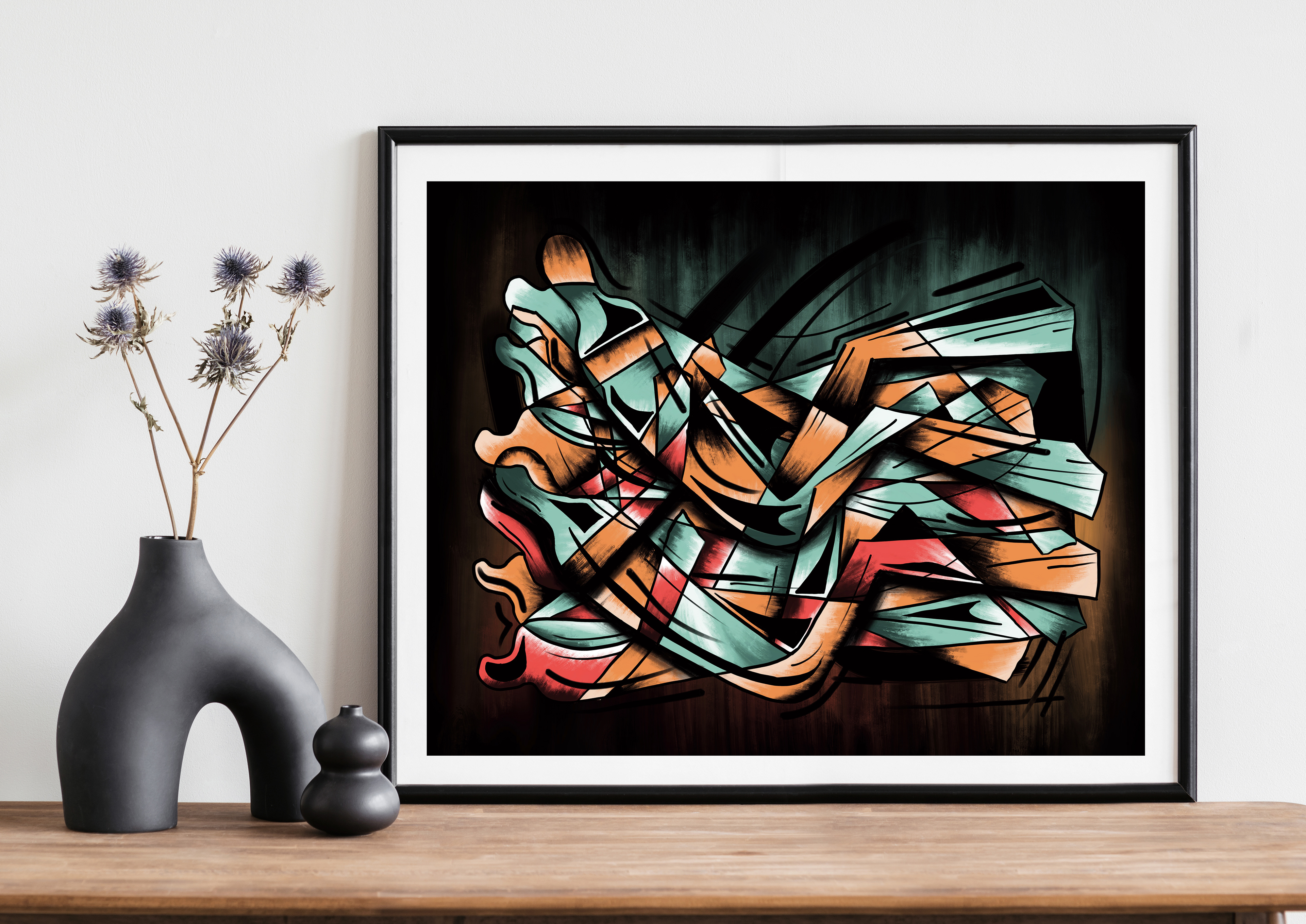 "The Fall" is a digital creation that represents another juxtaposition.  Yes, it depicts a figure in different states of falling, but through the use of lines, color, and composition, I have changed the tone of this work dramatically.  After all, towards what is this figure falling?  Hard concrete?  A big comfy bed?  Perhaps sometimes we need to let the fall happen in order to find out.