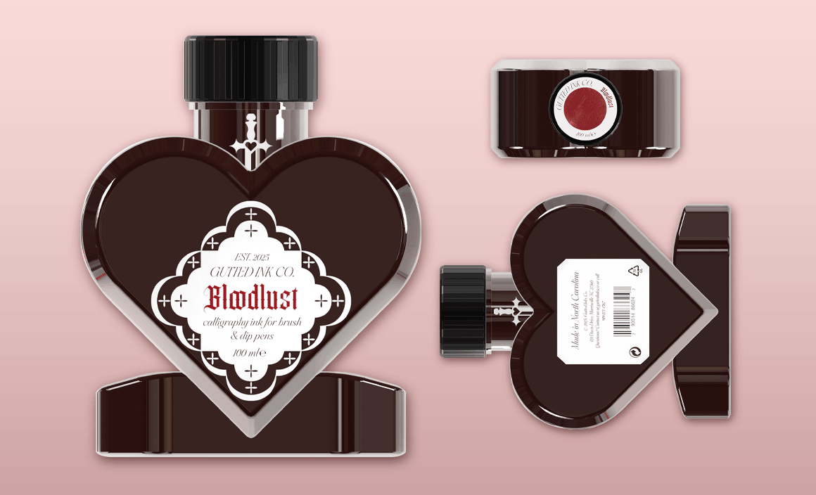 Heart-Shaped Ink Bottle Packaging