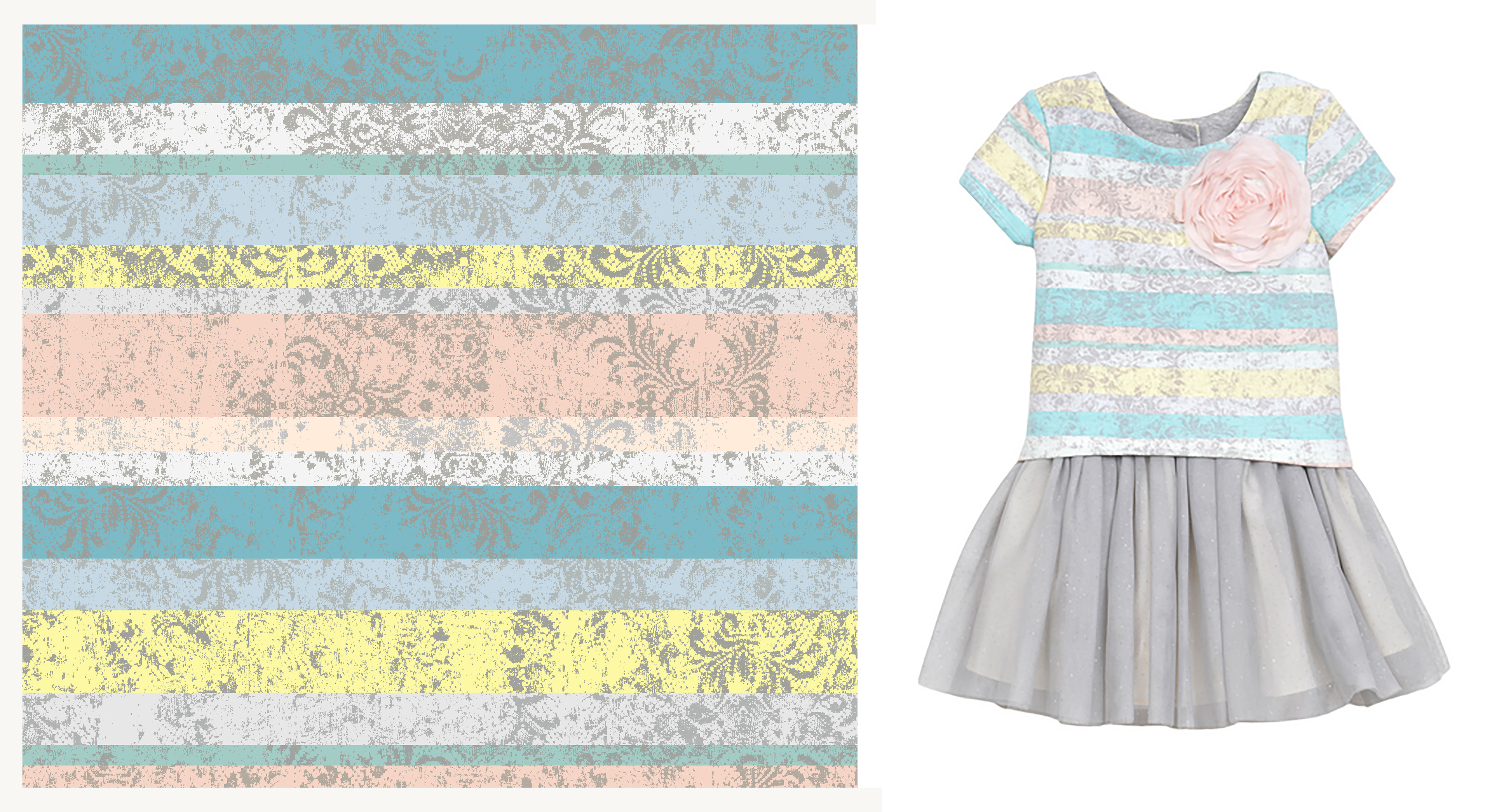 Pippa & Julie Commissioned art. Creation of design and repeat as well as color matching on fabric.